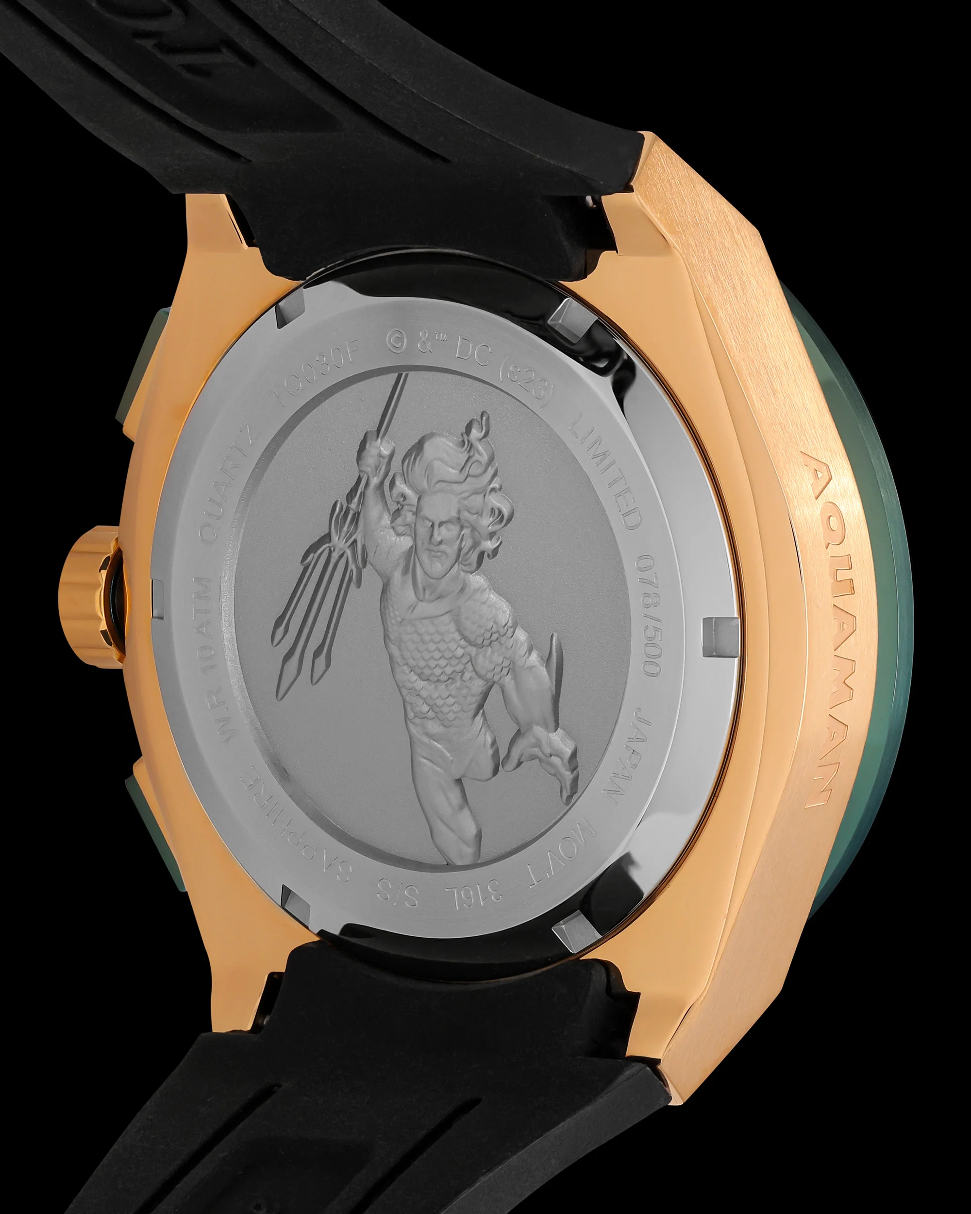 DC Aquaman TQ030F-D1 (Gold/Green) Green Lychee Strap - Image 2