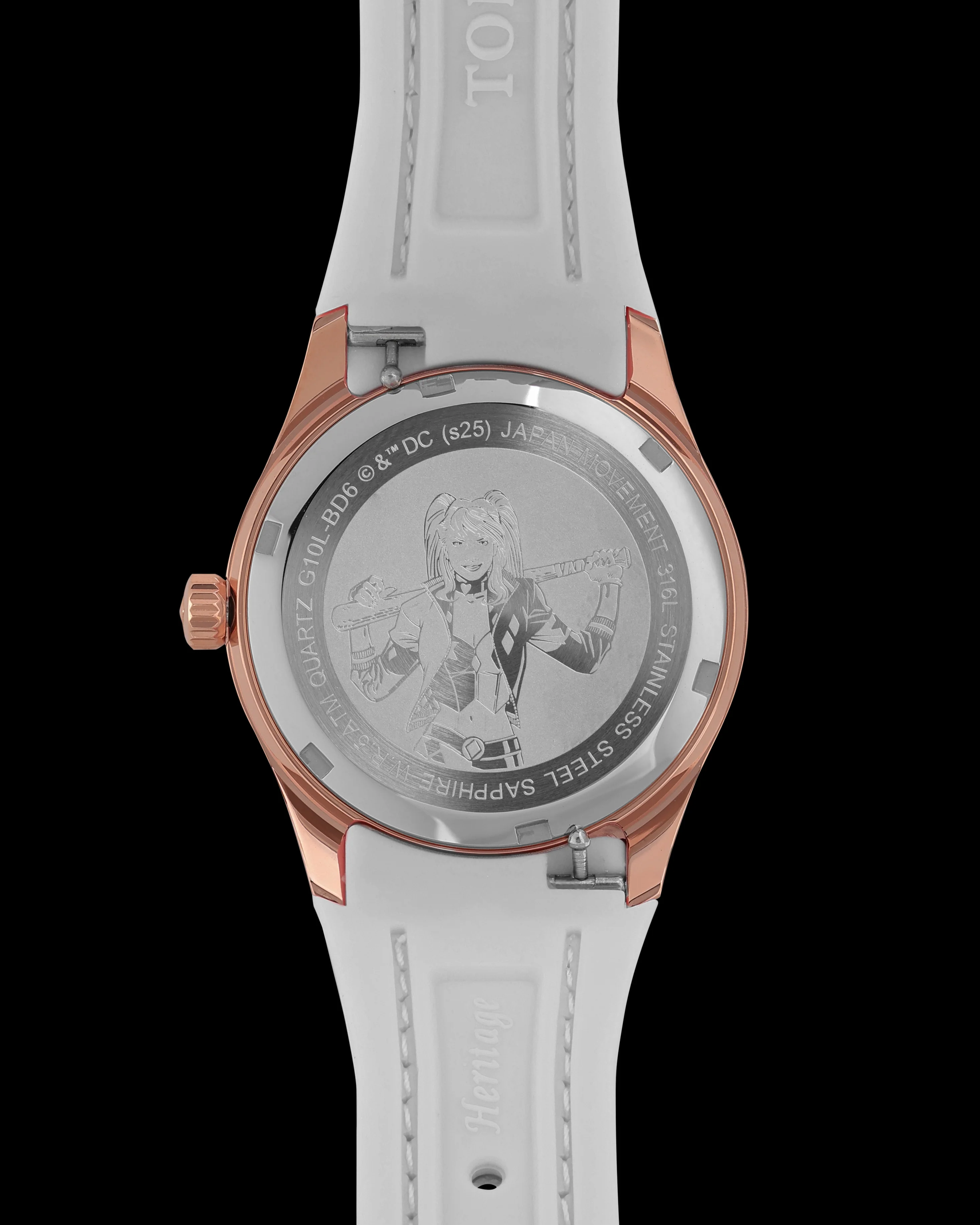 DC Harley Quinn G10L-BD6 (Rosegold/White) with White Rubber Leather Strap - Image 2