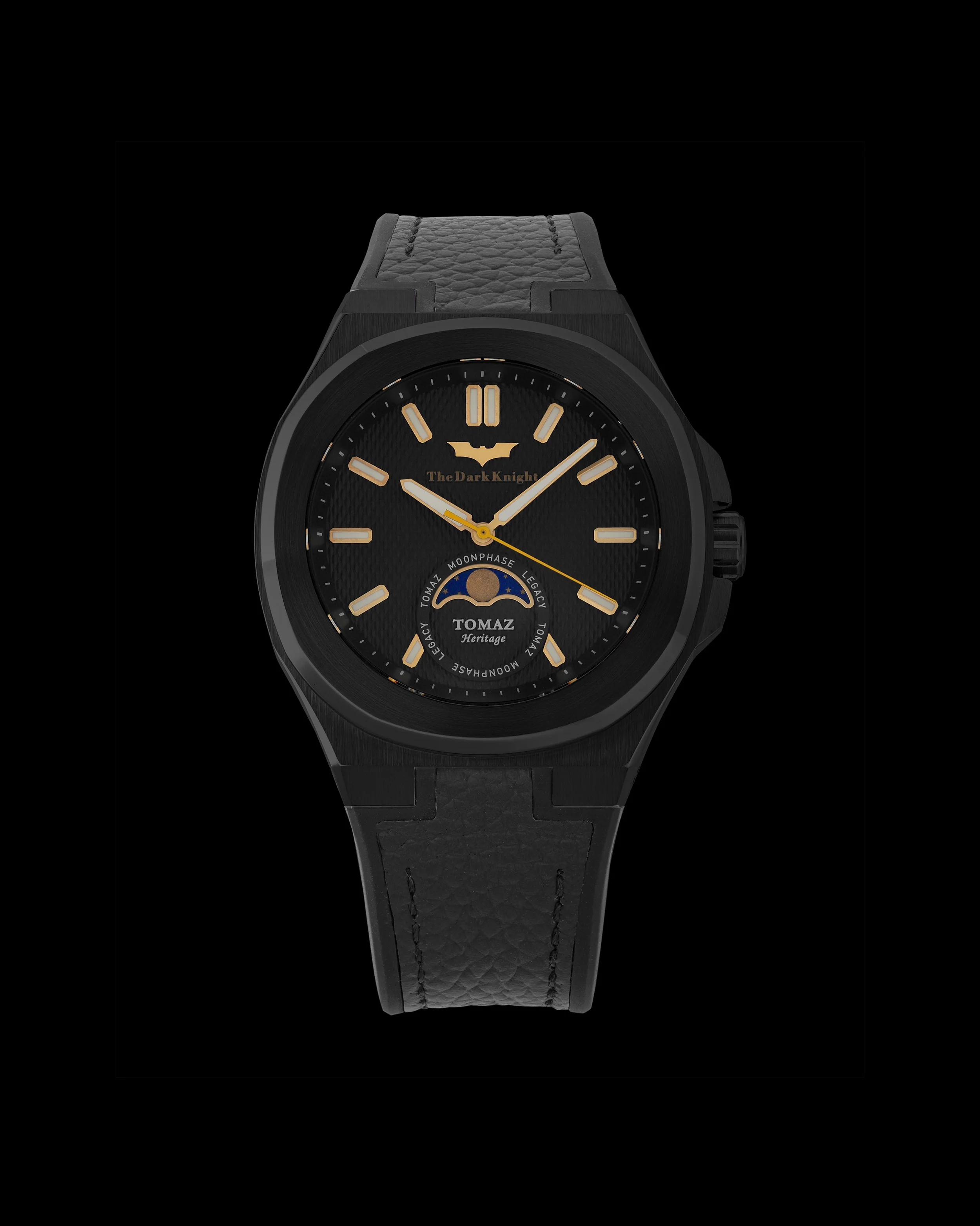DC The Dark Knight TQ046-8D2 (Black) with Black Rubber Leather Strap