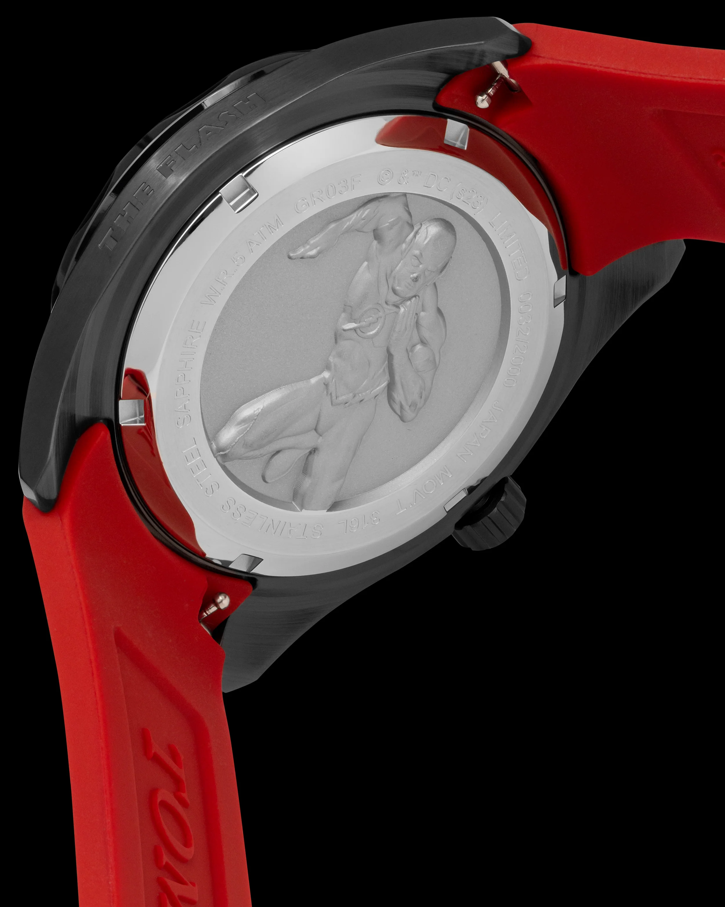 DC The Flash GR03F-D1 (Black/Red) Red Silicone Strap - Image 2
