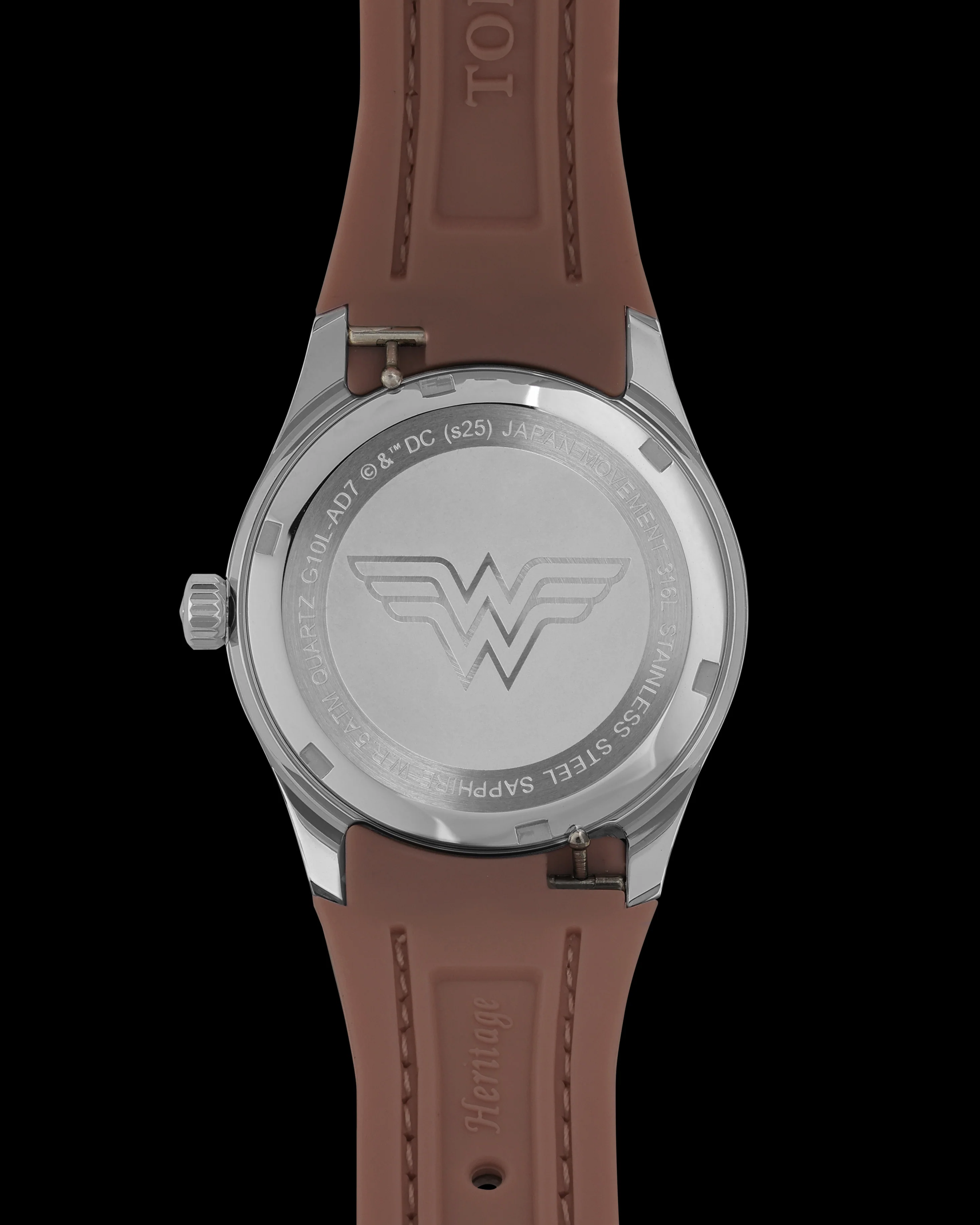 DC Wonder Woman G10L-AD7 (Beige/Silver) with Beige Rubber Leather Strap - Image 2