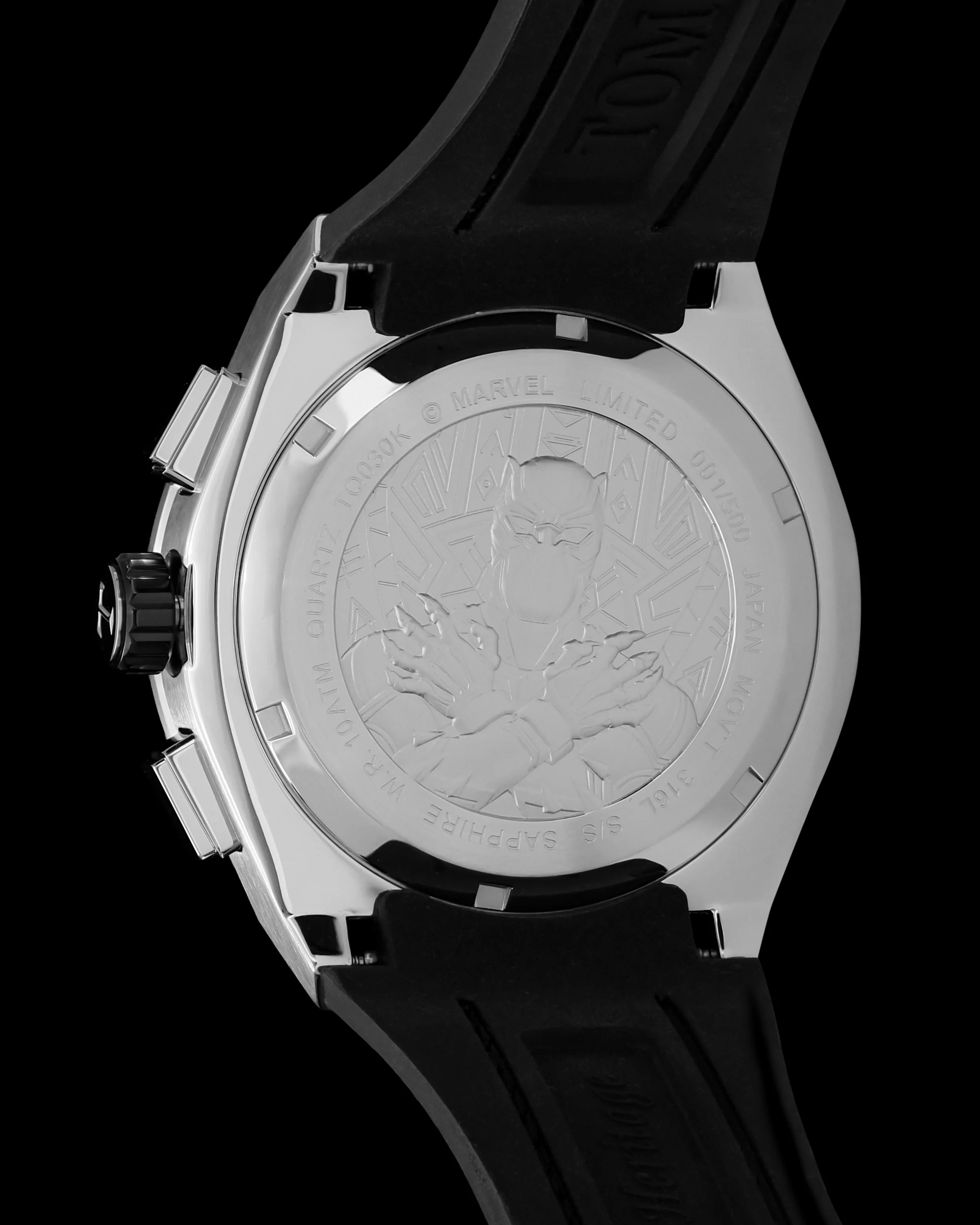 Marvel Black Panther TQ030K-D2 (Silver/Purple) Purple Leather Strap - Image 4