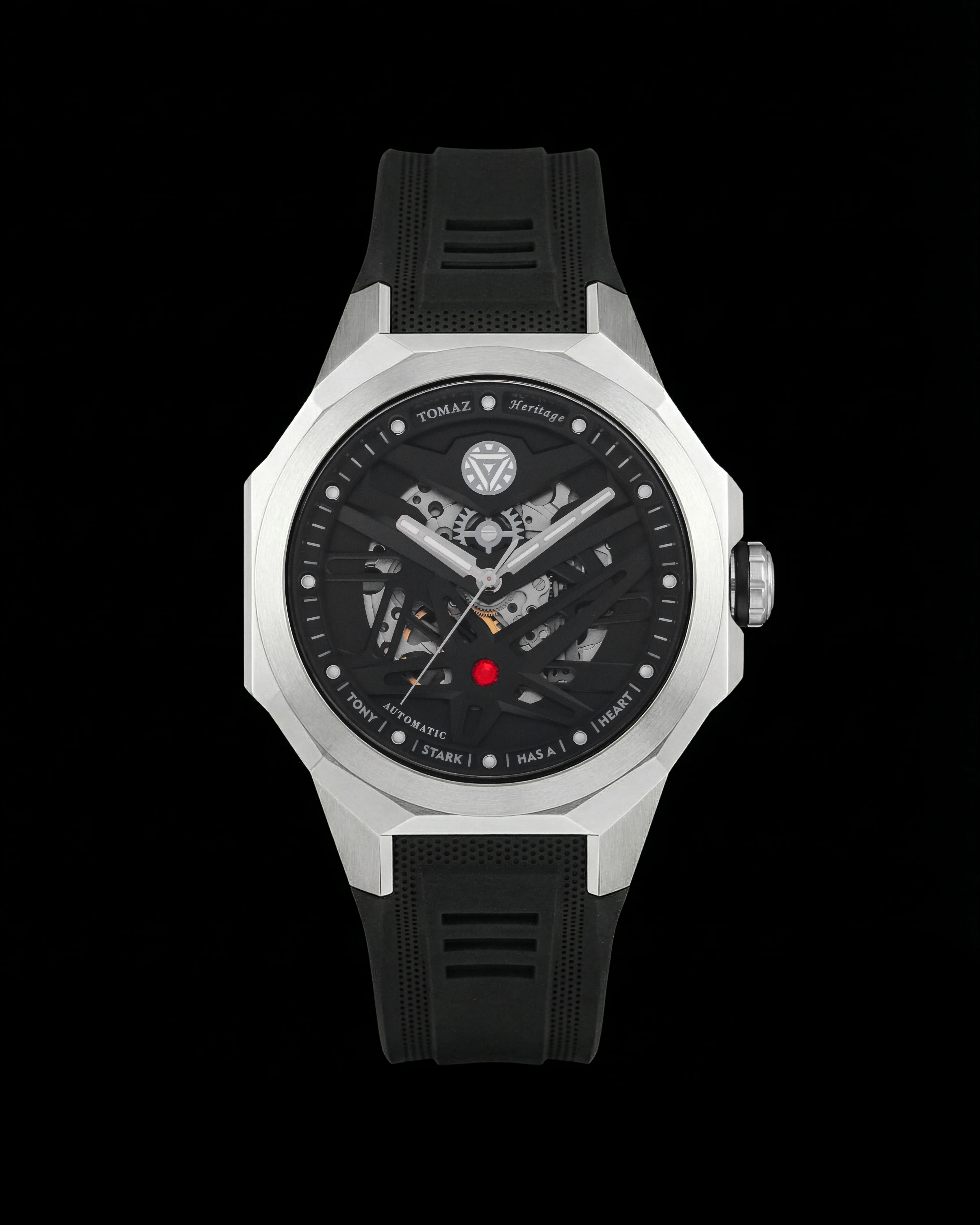 Marvel Tony Stark TW061-AD2 Skeletonized Automatic Flexible Strap Watch