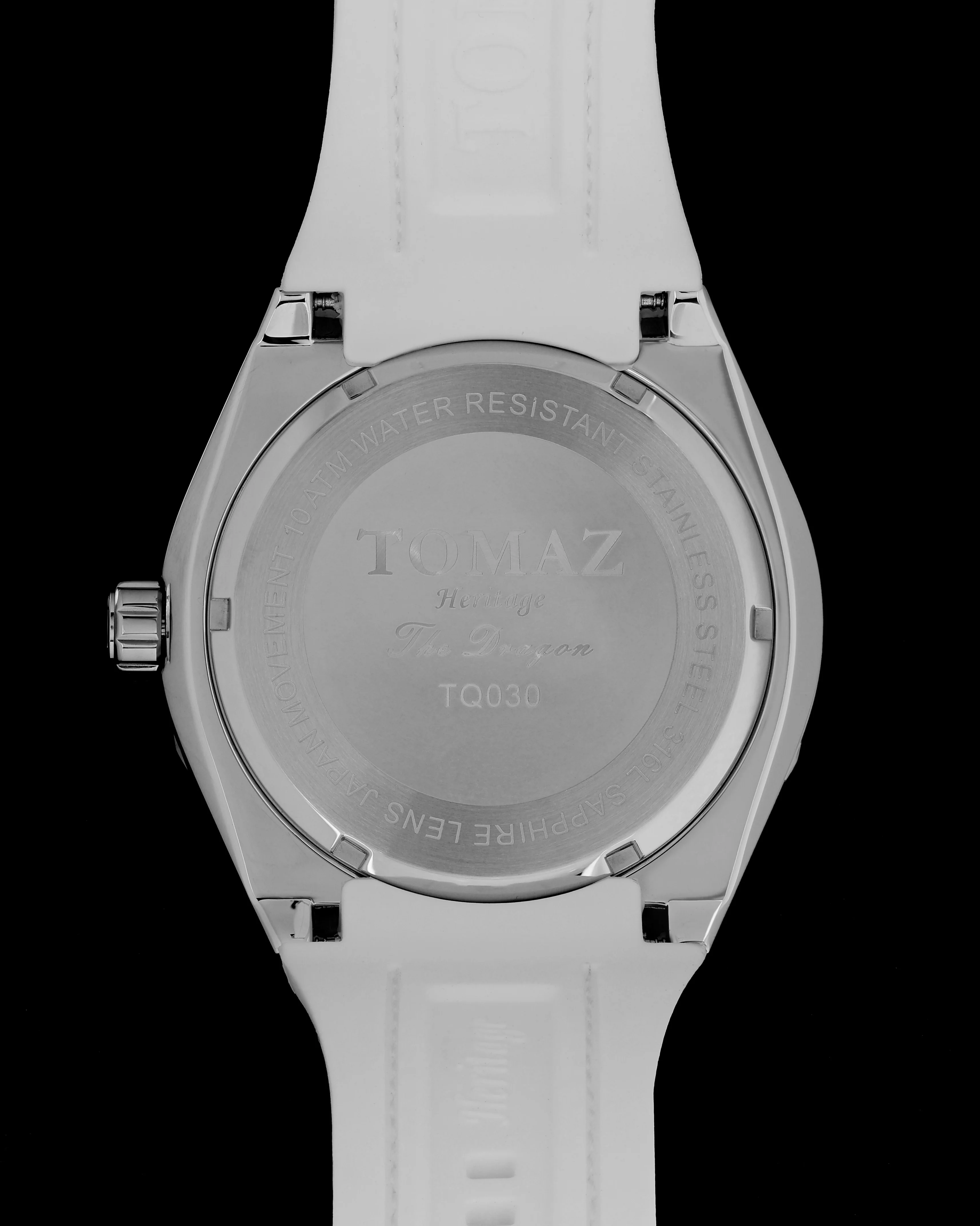 Romeo XL Dragon TQ030-3D4 White Rubber Leather Strap - Image 2