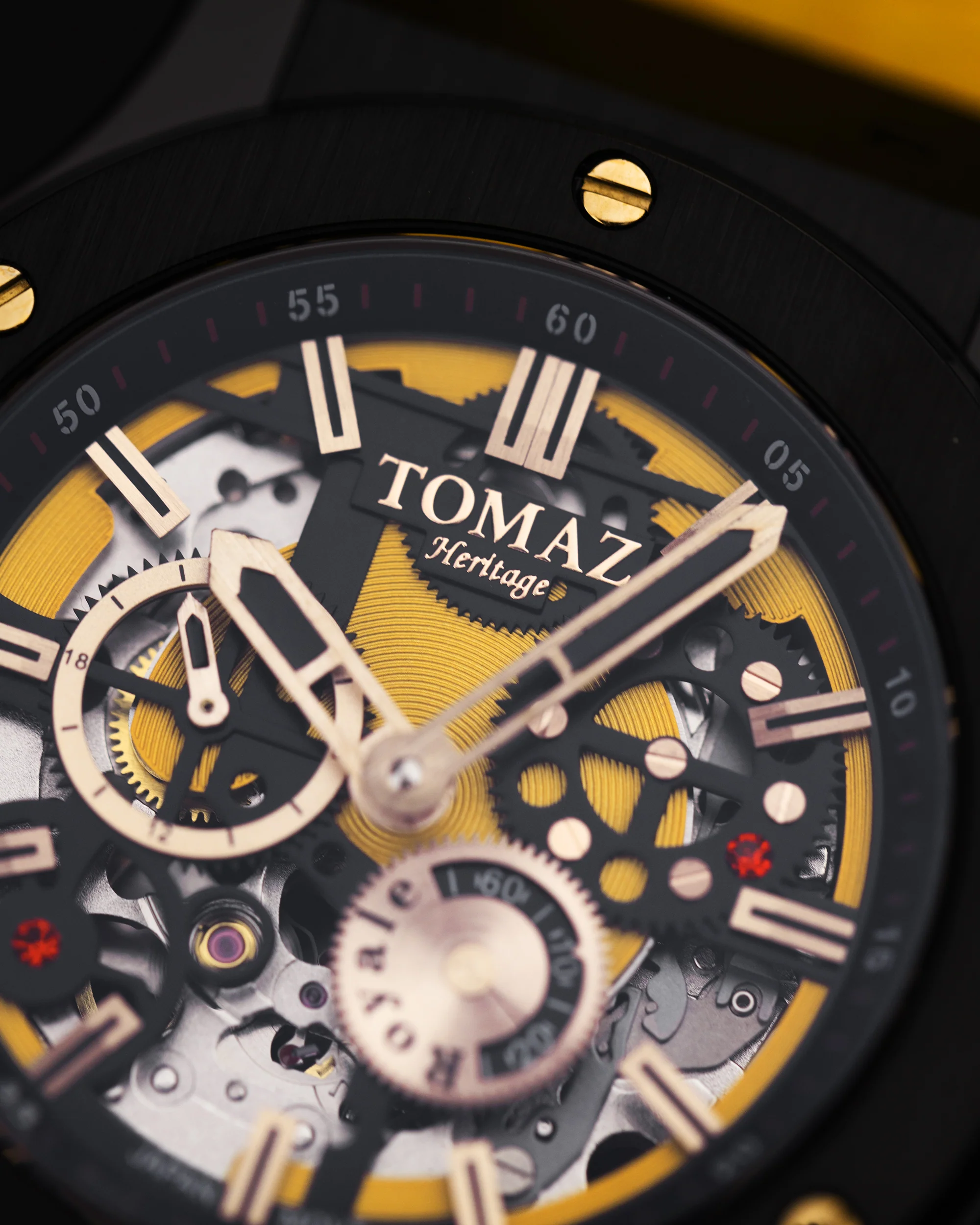 Royale TW014-D7 (Black/Yellow) Yellow Leather Strap - Image 3
