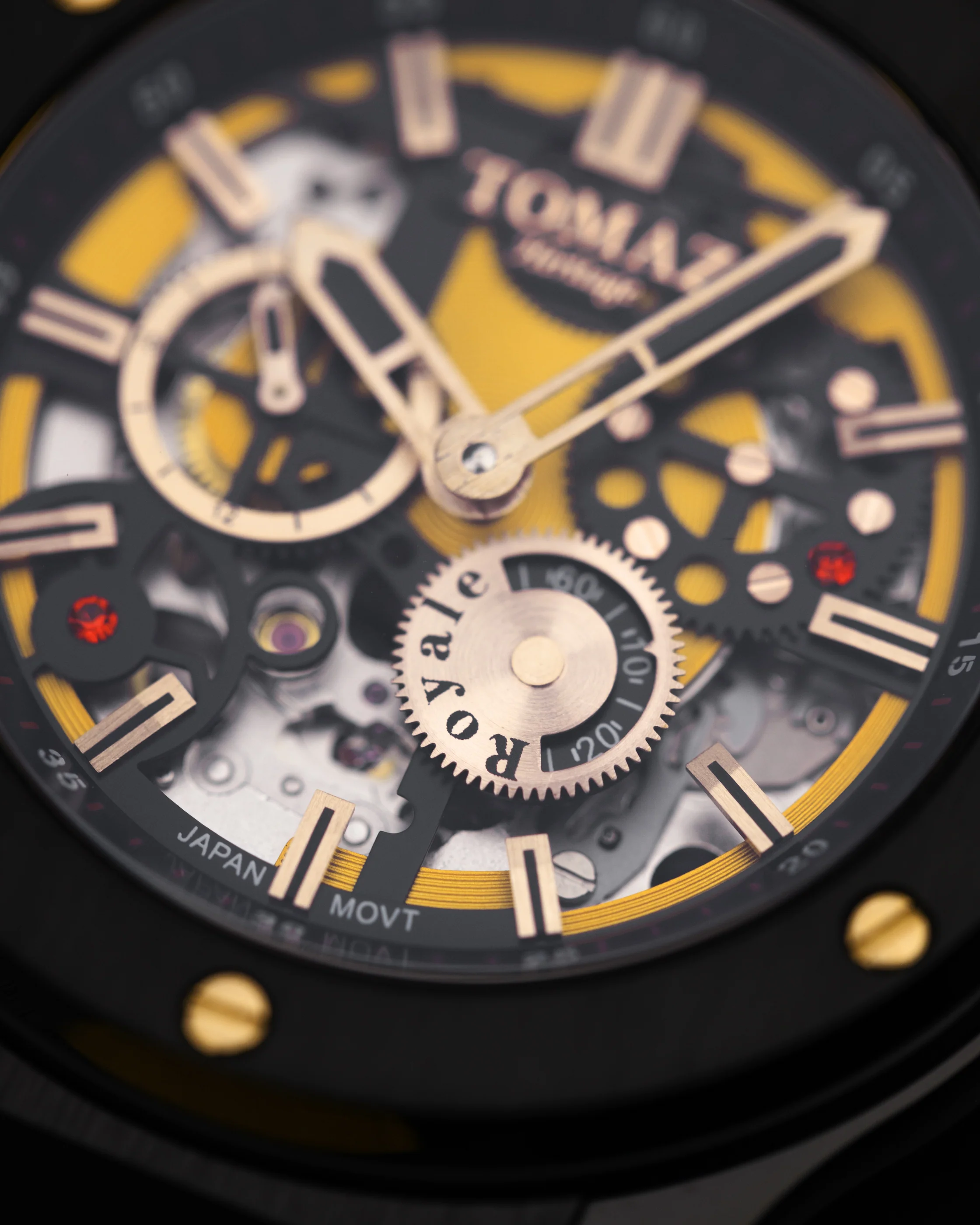 Royale TW014-D7 (Black/Yellow) Yellow Leather Strap - Image 4