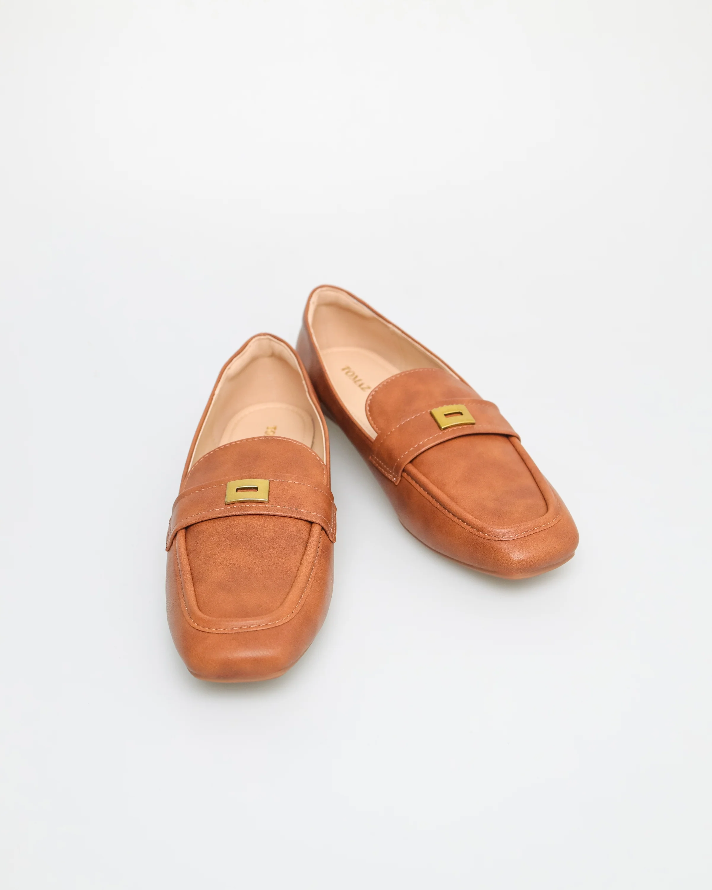 Tomaz FL083 Ladies Gold Buckle Flats - Image 6
