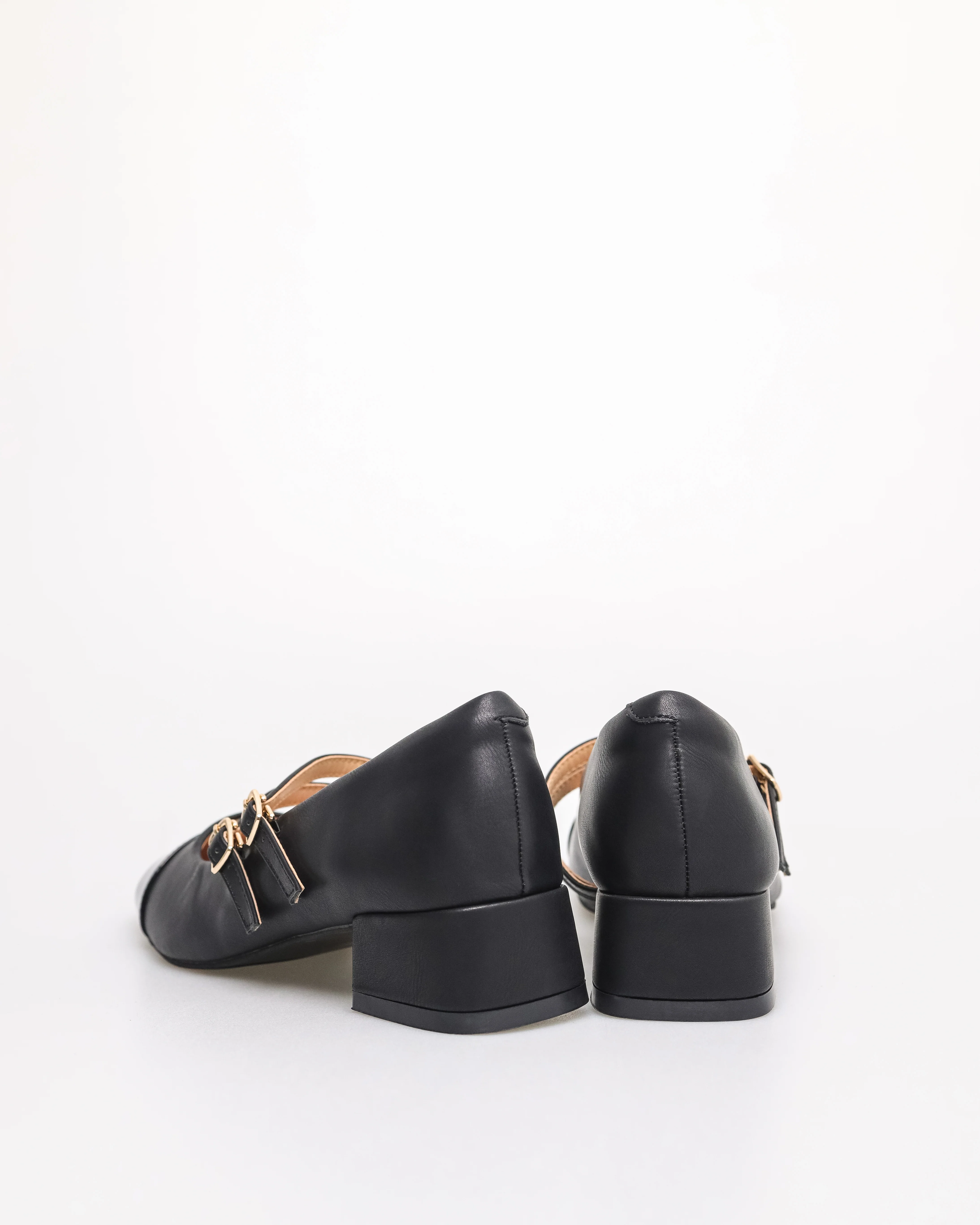 Tomaz FL090 Ladies Mary Jane Gold Buckle Heels - Image 3