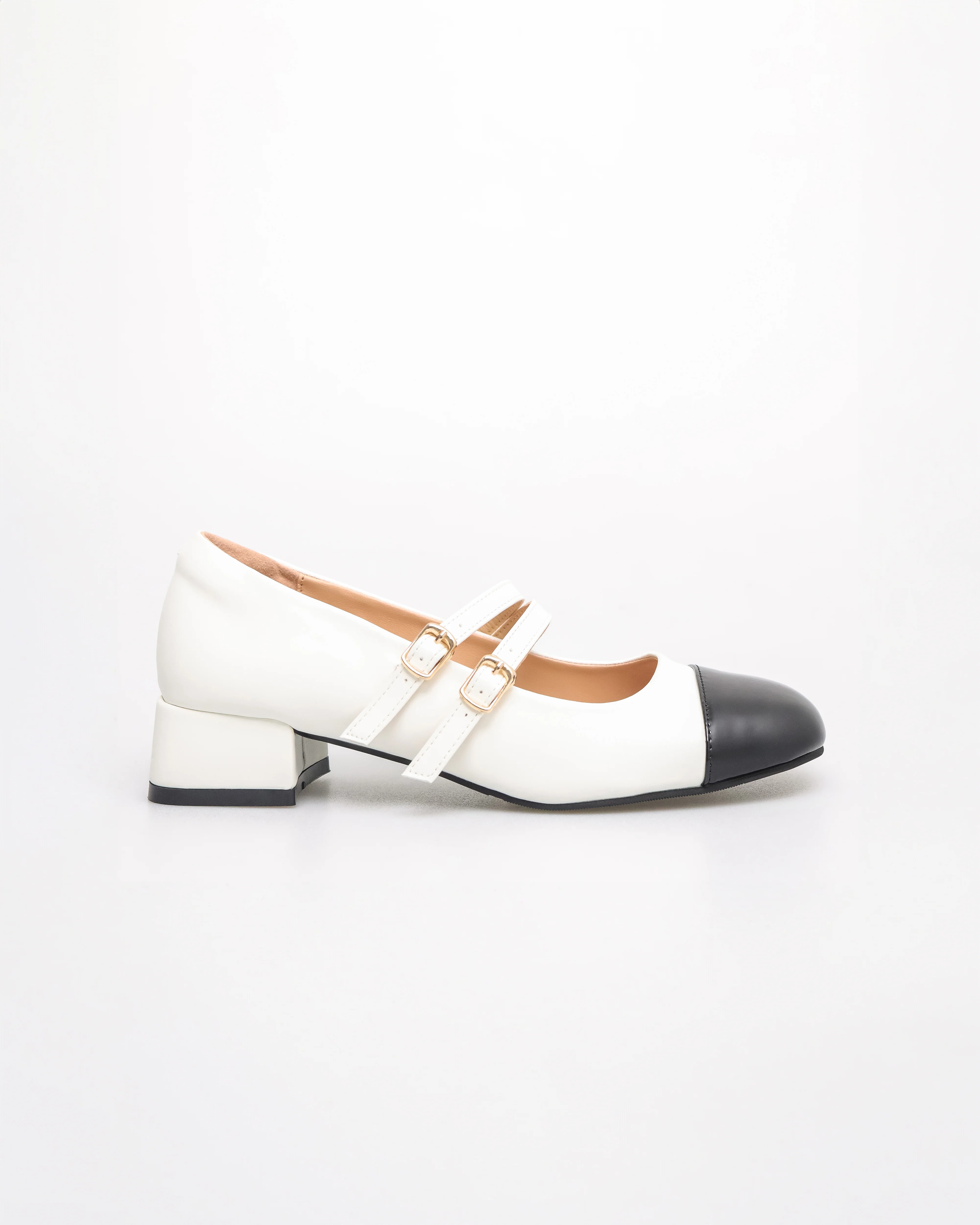 Tomaz FL090 Ladies Mary Jane Gold Buckle Heels - Image 5
