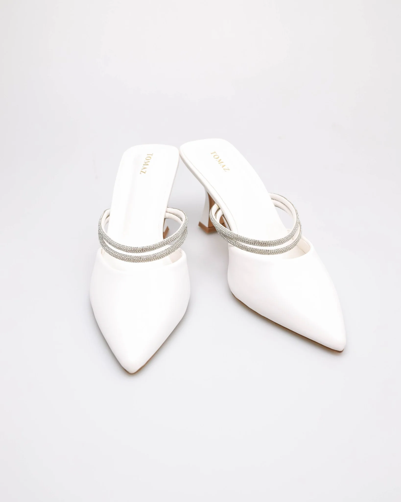 Tomaz FL138 Ladies Mules Bling Heels - Image 2