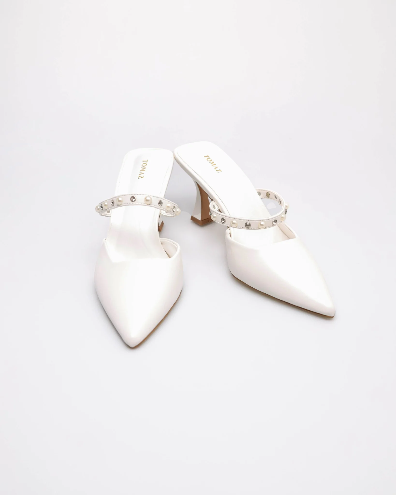 Tomaz FL139 Ladies Pearly Mules Heels - Image 6