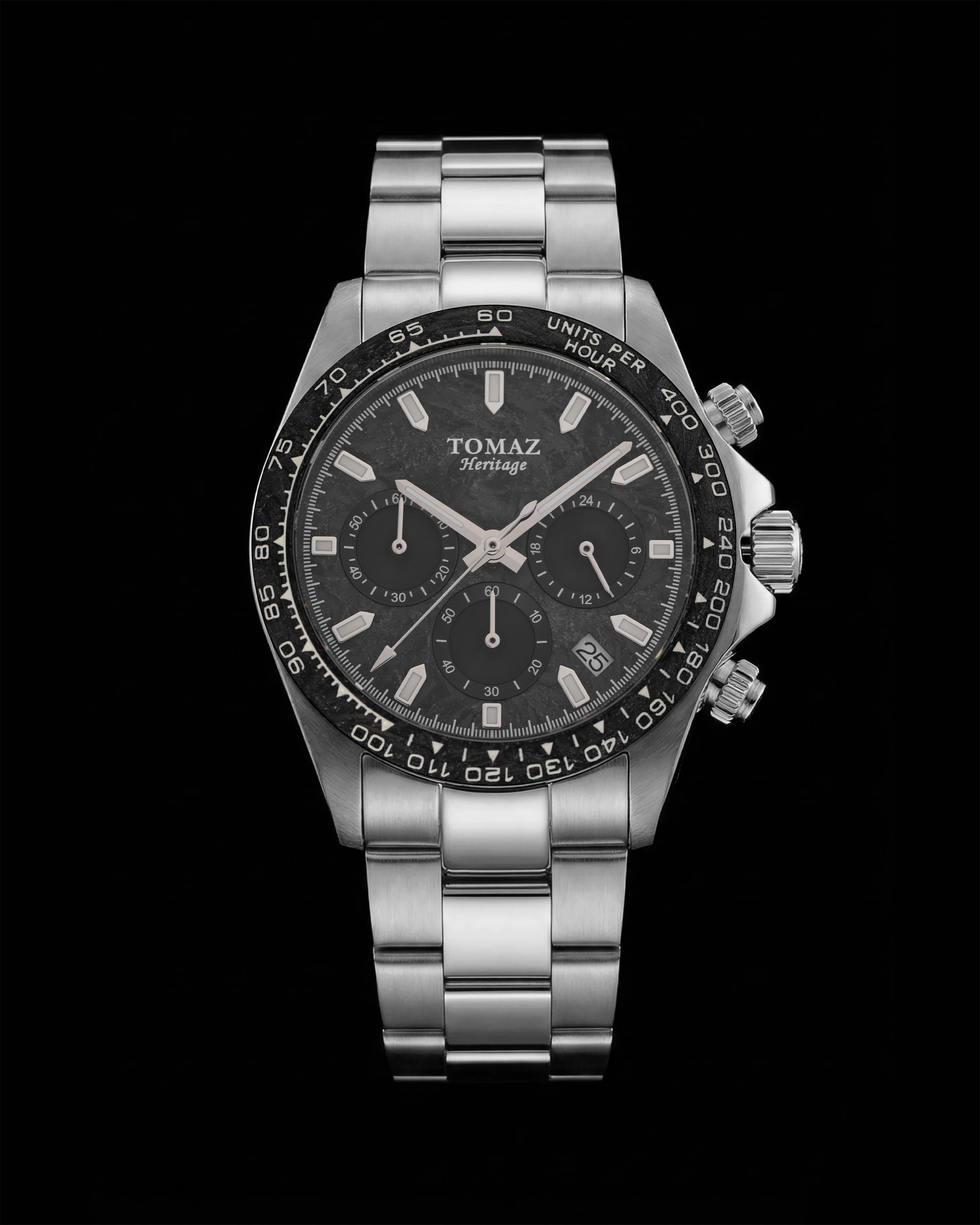 Tomaz Heritage Chronograph GR02-ND1 (Sliver/Gray) with Stainless Steel Strap