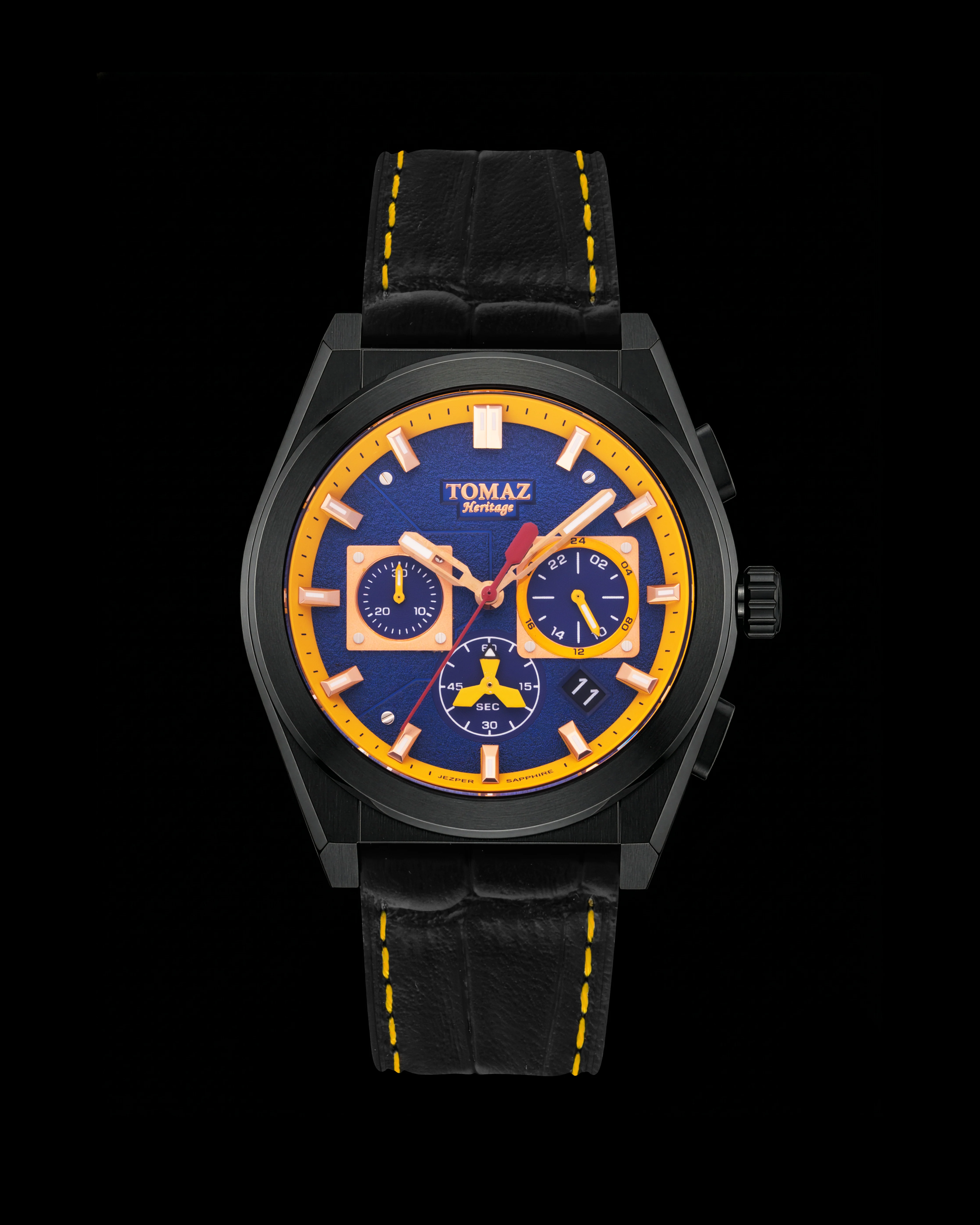 Tomaz Jezper II TQ102-D10 Black/Yellow/Navy Quartz Men’s Watch