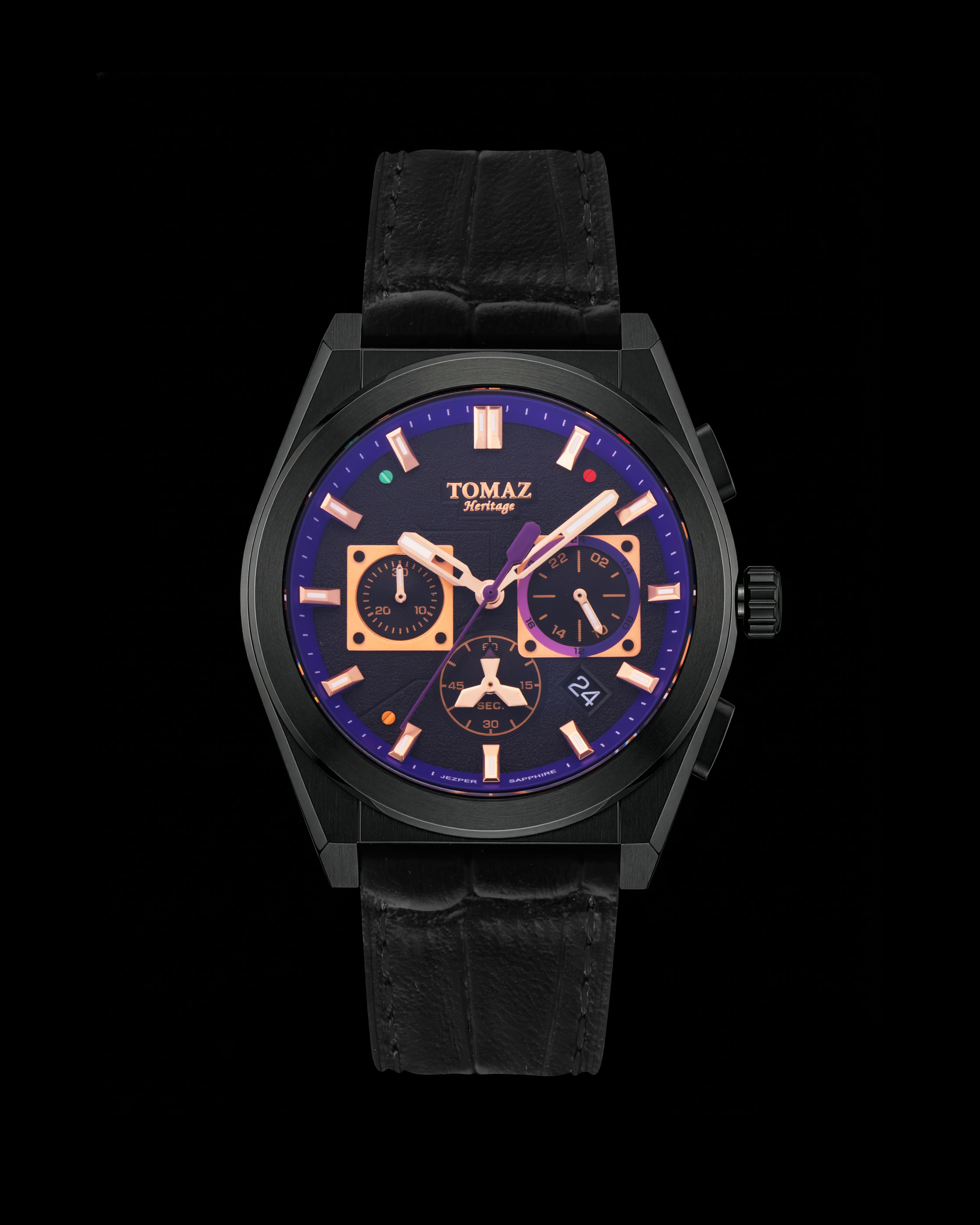 Tomaz Jezper II TQ102-D12 Black/Purple Quartz Men’s Watch