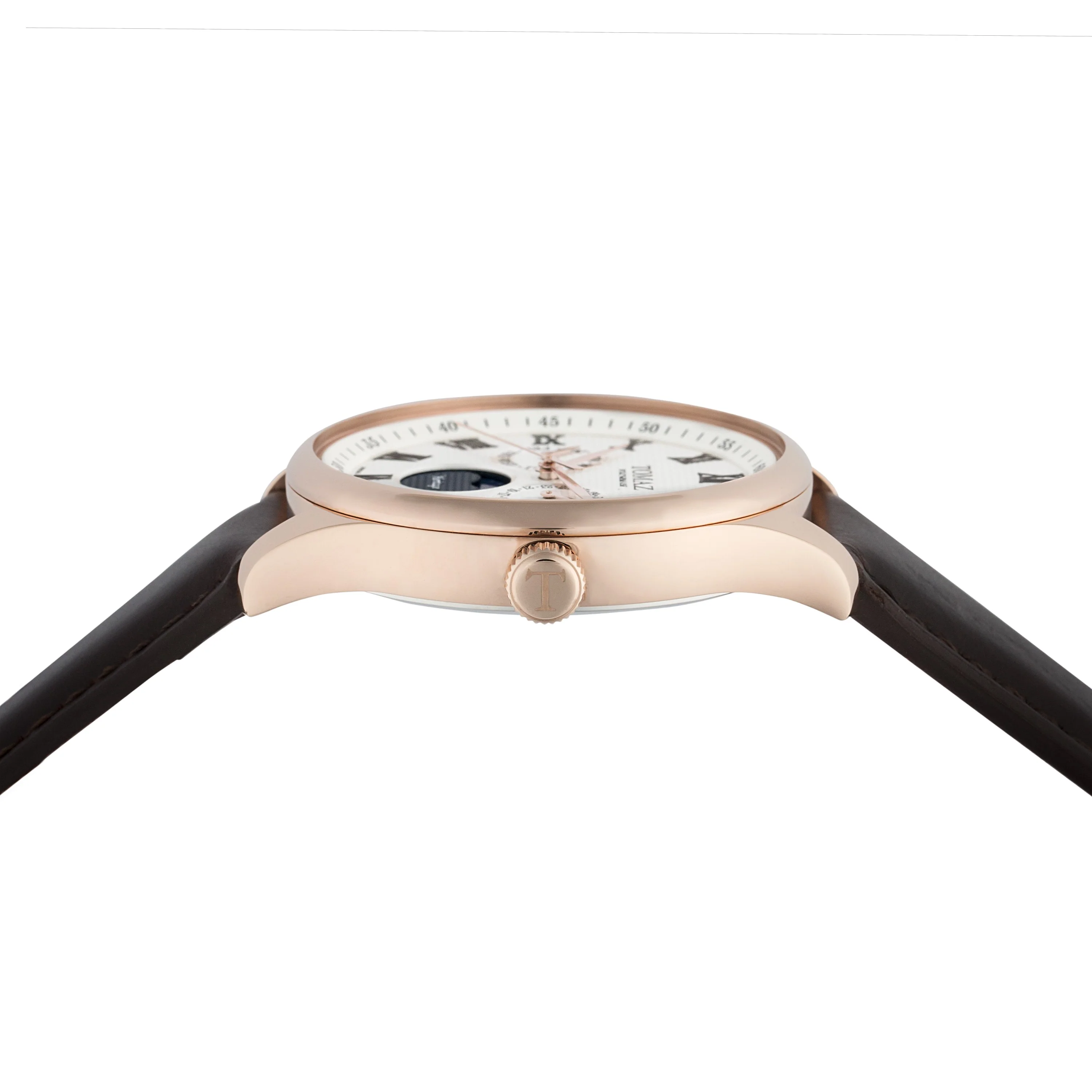 Tomaz Ladies Watch TQ003L-D3 (Rose Gold/White) Coffee Leather Strap - Image 3