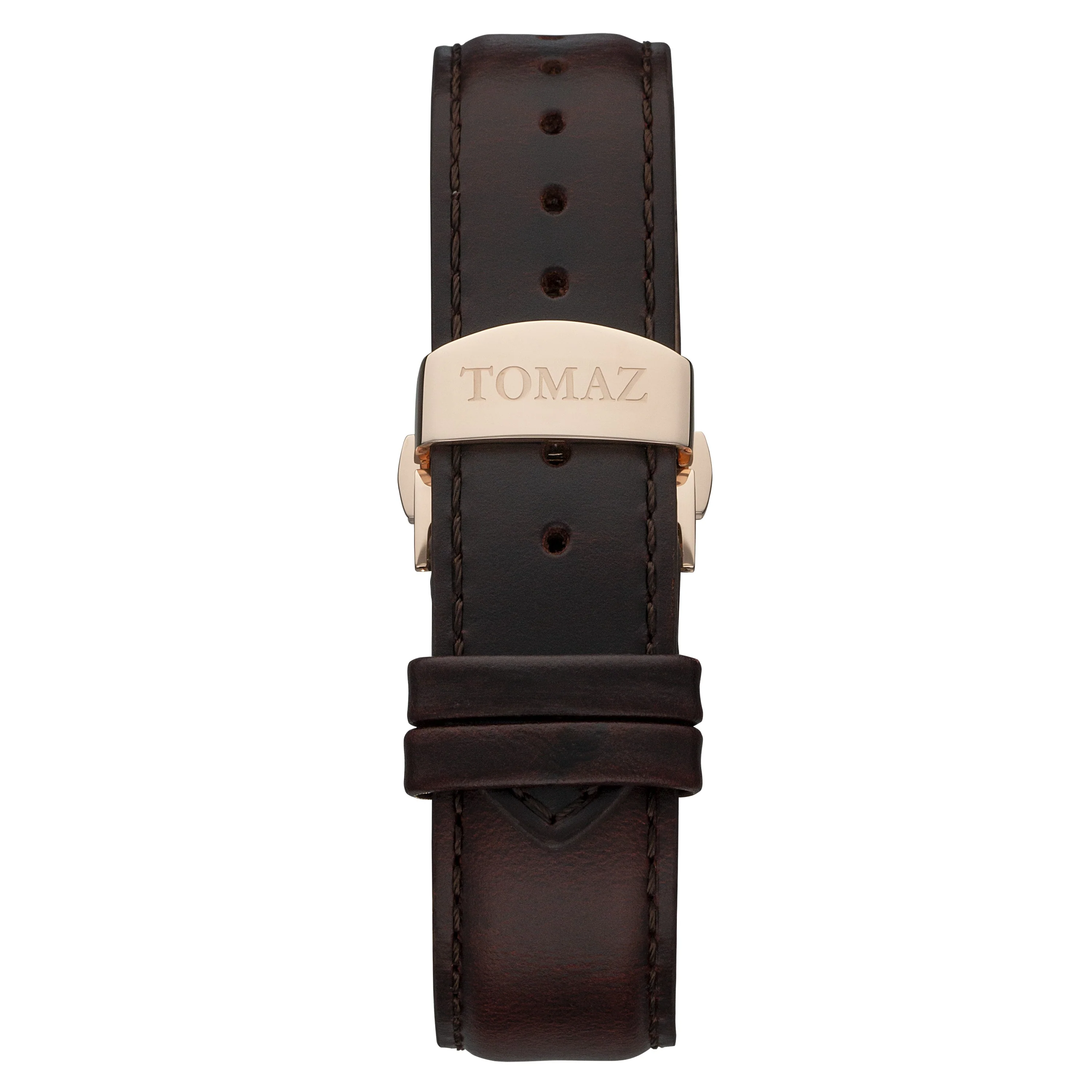 Tomaz Ladies Watch TQ003L-D3 (Rose Gold/White) Coffee Leather Strap - Image 4