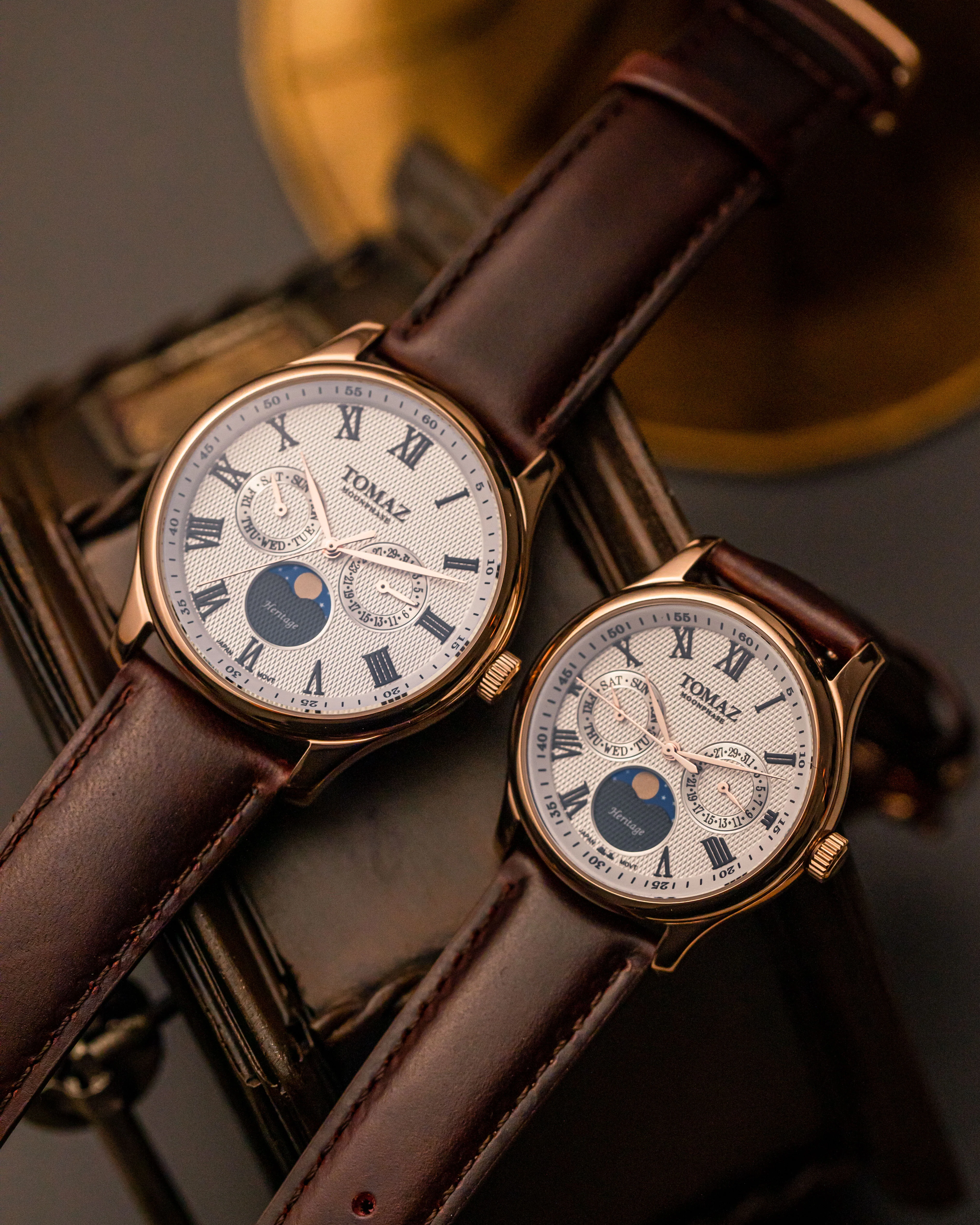 Tomaz Ladies Watch TQ003L-D3 (Rose Gold/White) Coffee Leather Strap - Image 5