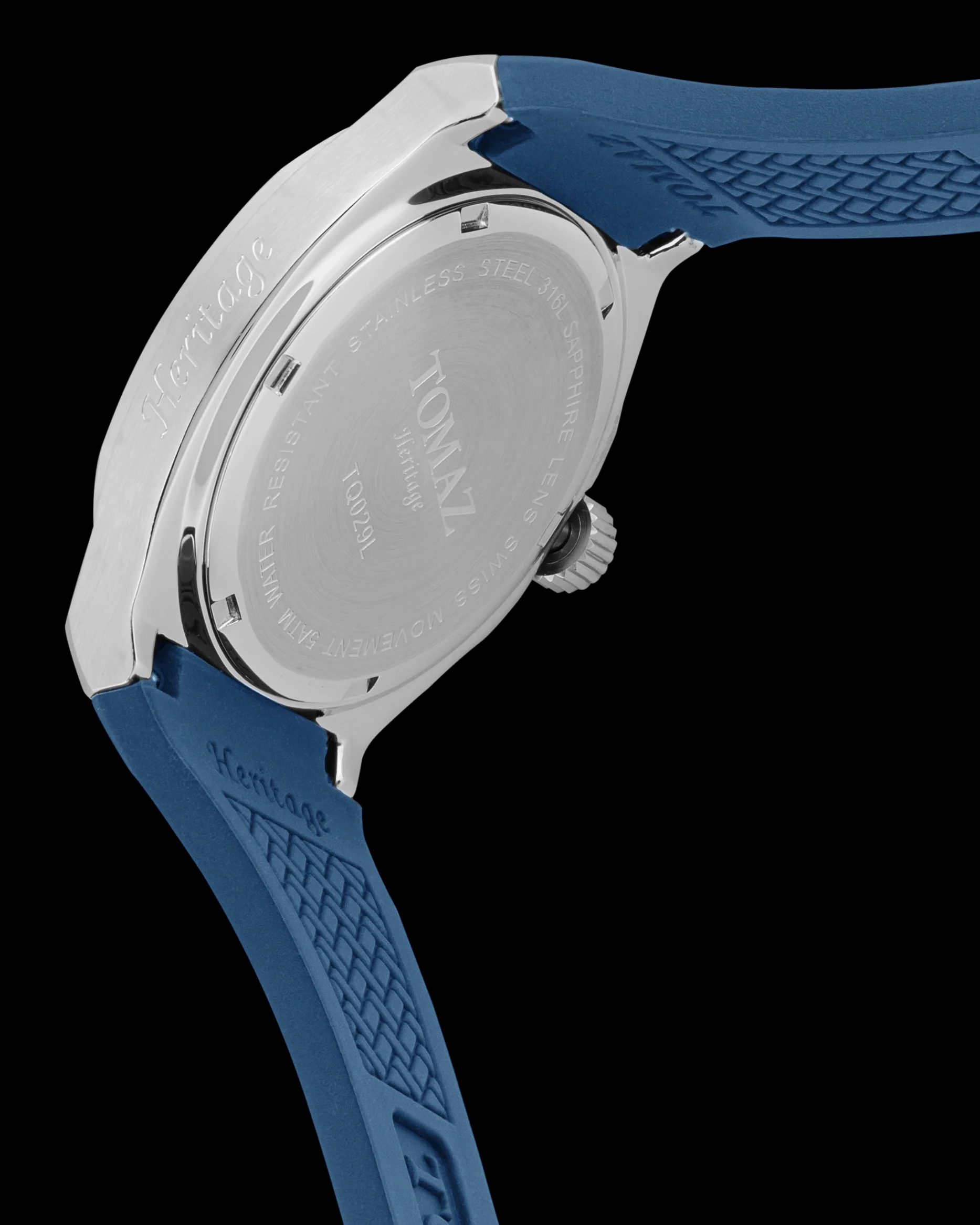 Tomaz Ladies Watch TQ029L-D14 (Silver/Blue) with Crystal and Blue Rubber Strap - Image 2