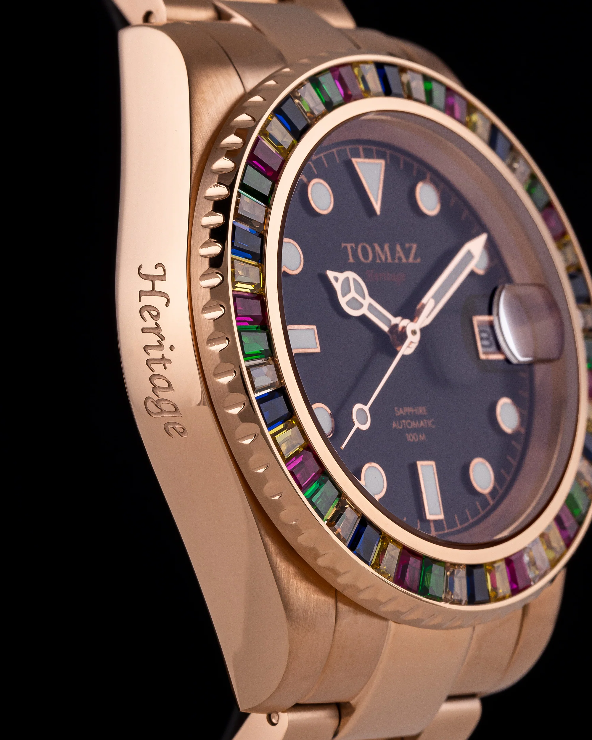 Tomaz Men's Watch GR01BS-D16 (Rosegold) with Candy Swarovski (Rosegold Stainless Steel) - Image 4