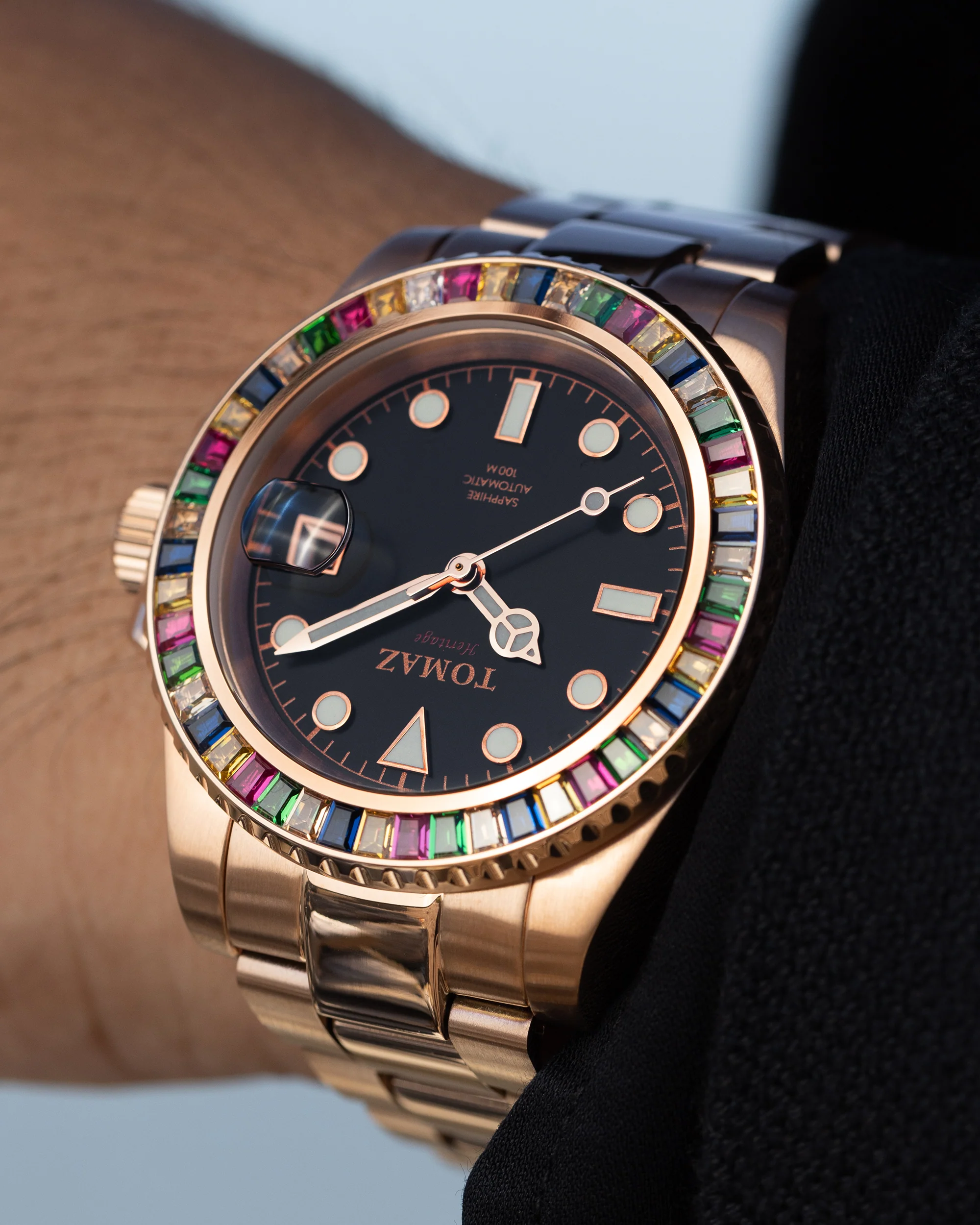 Tomaz Men's Watch GR01BS-D16 (Rosegold) with Candy Swarovski (Rosegold Stainless Steel) - Image 6