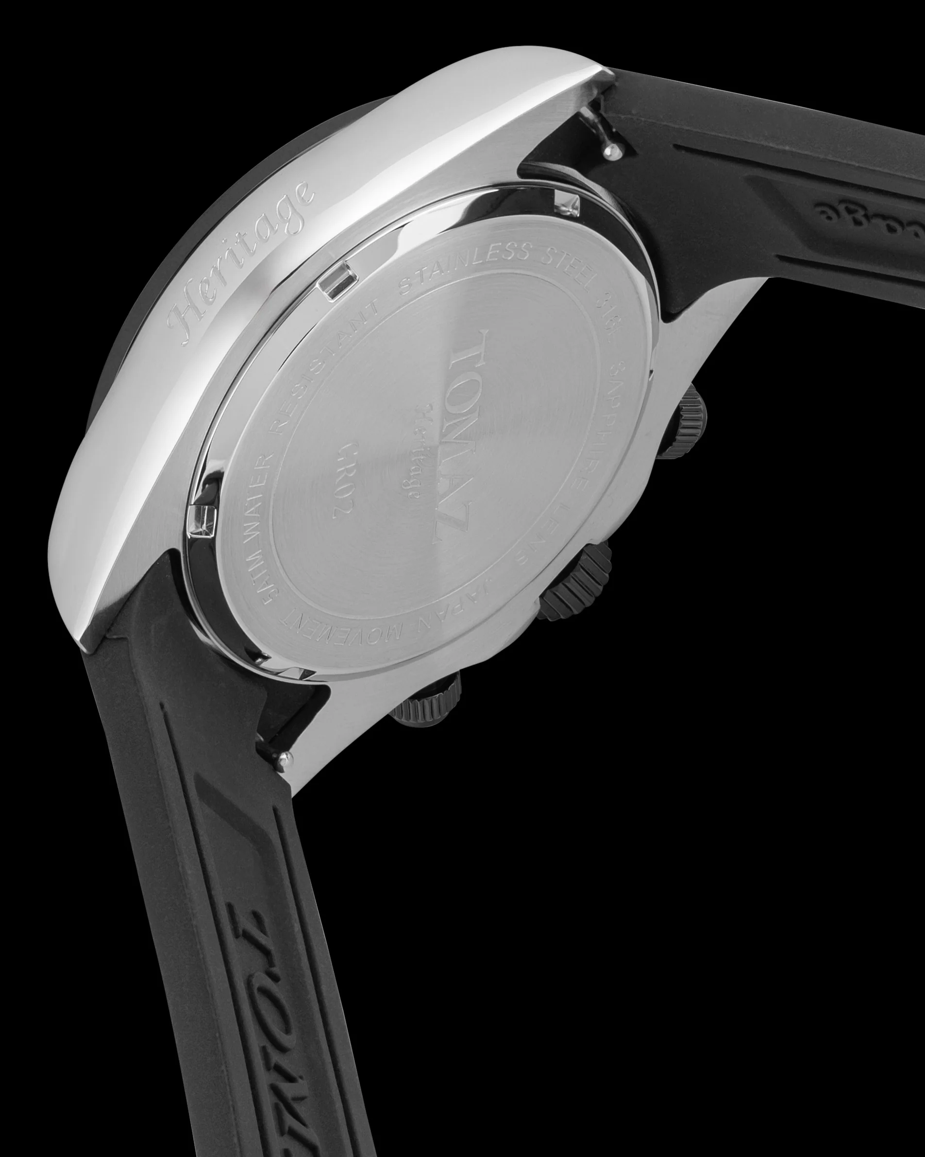 Tomaz Men's Watch GR02-AD26 (Black/Silver) Black Leather Strap - Image 2