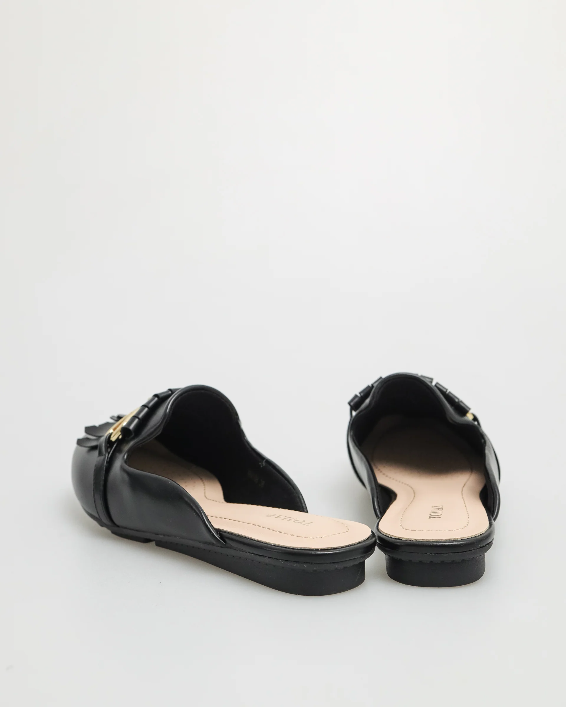Tomaz NN168 Ladies Fringe Mules (Black) - Image 3
