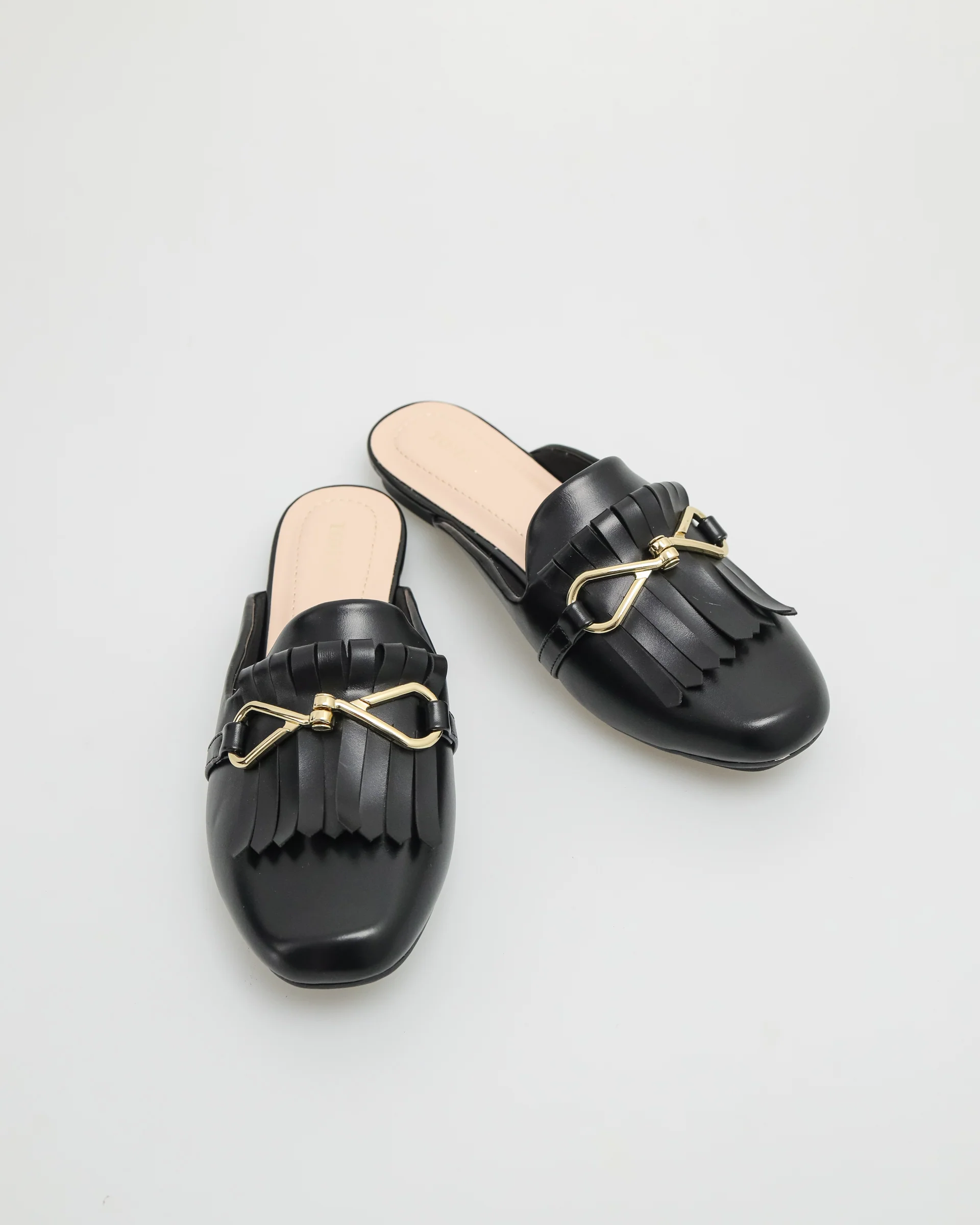 Tomaz NN168 Ladies Fringe Mules (Black) - Image 4