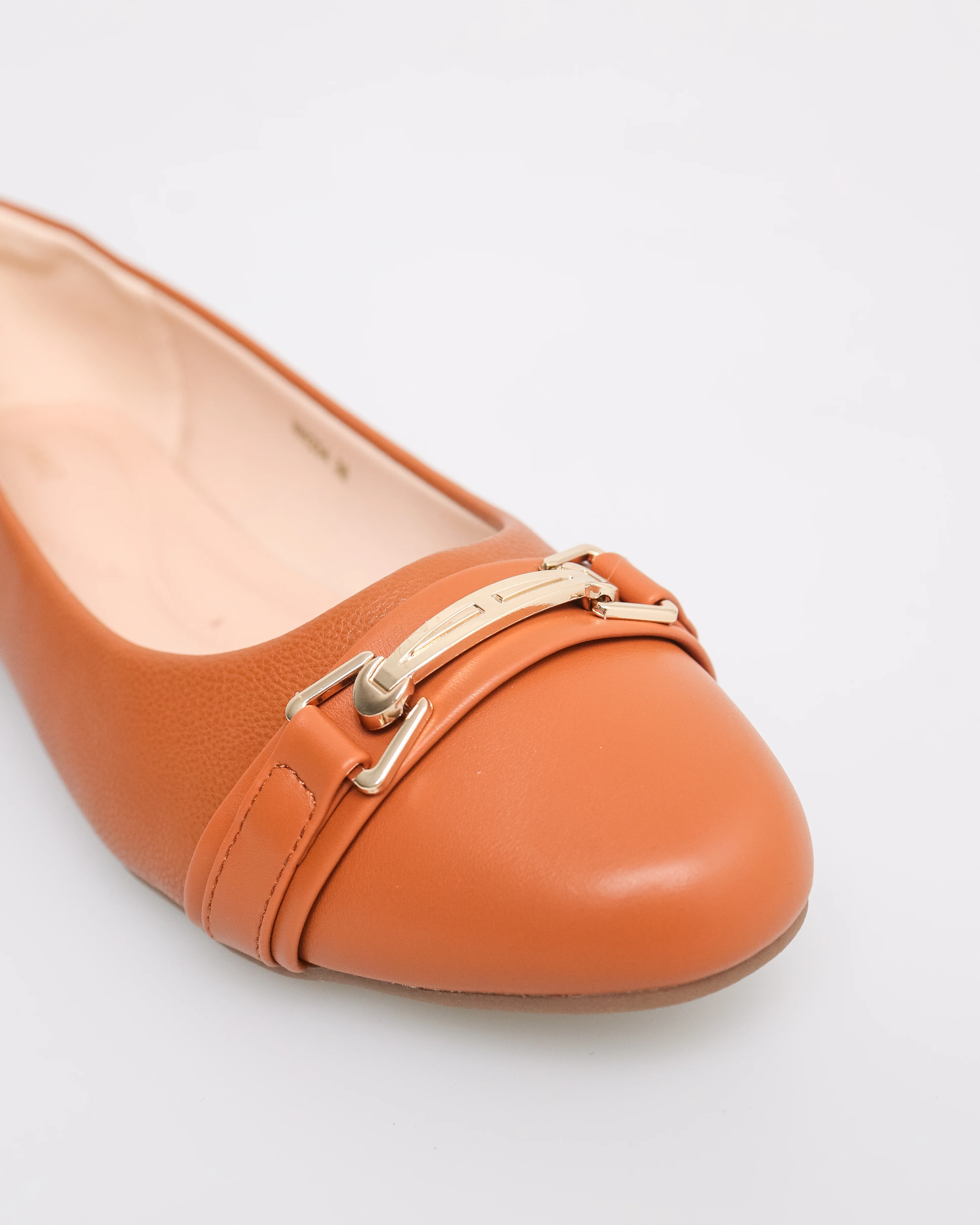 Tomaz NN254 Ladies Golden Buckle Flats - Image 4