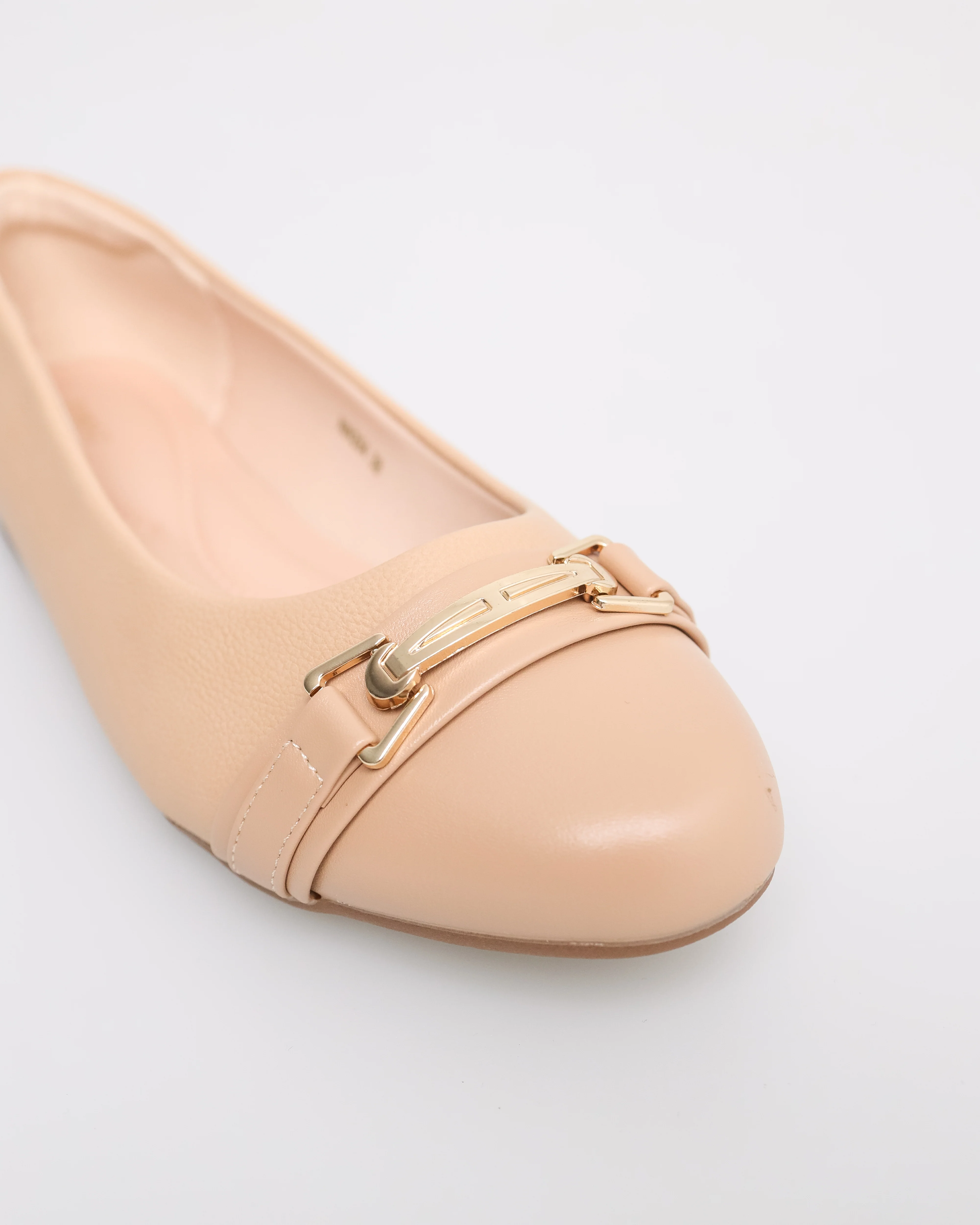 Tomaz NN254 Ladies Golden Buckle Flats - Image 8