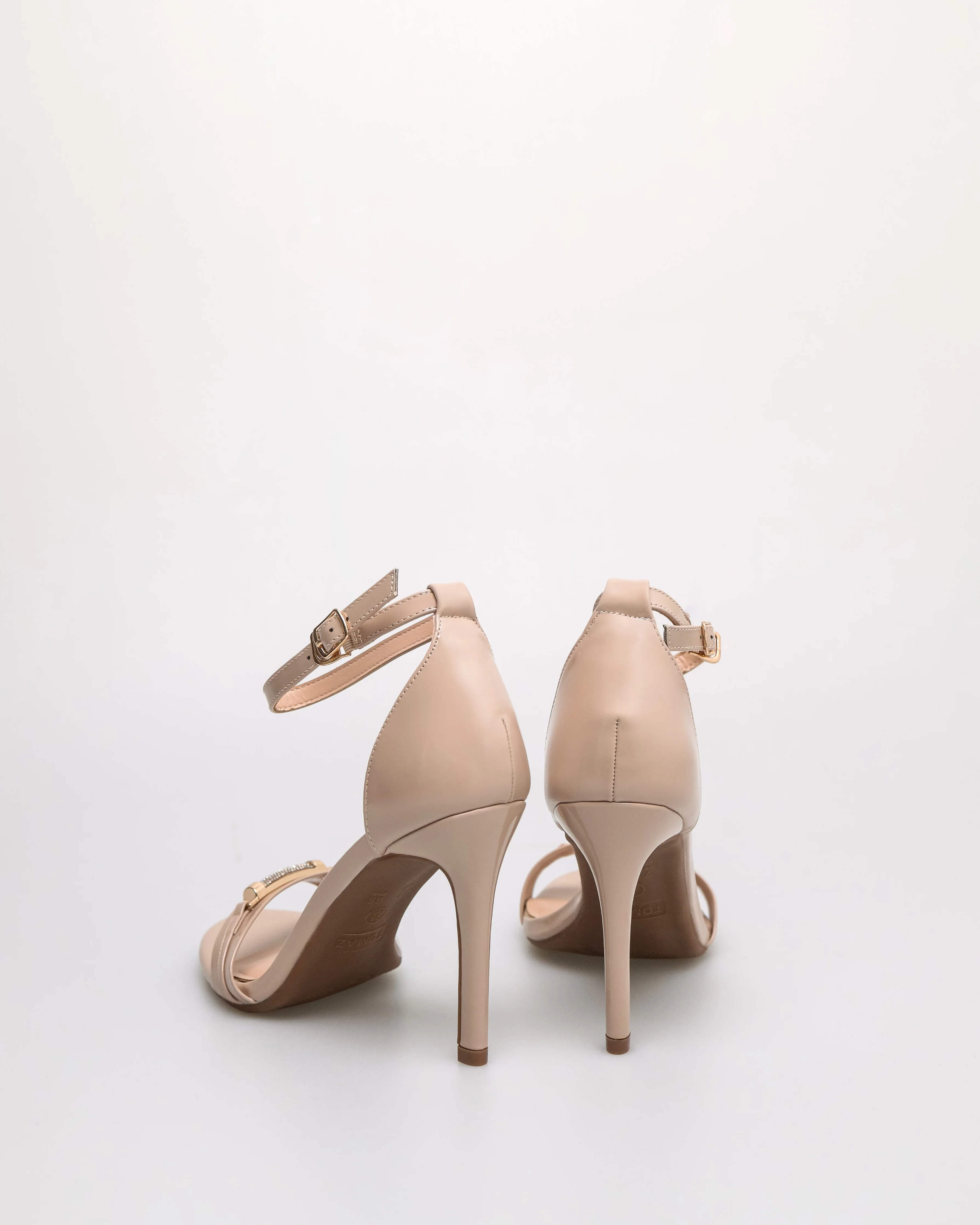 Tomaz NN349 Ladies Ankle Strap Glittery Heels - Image 3