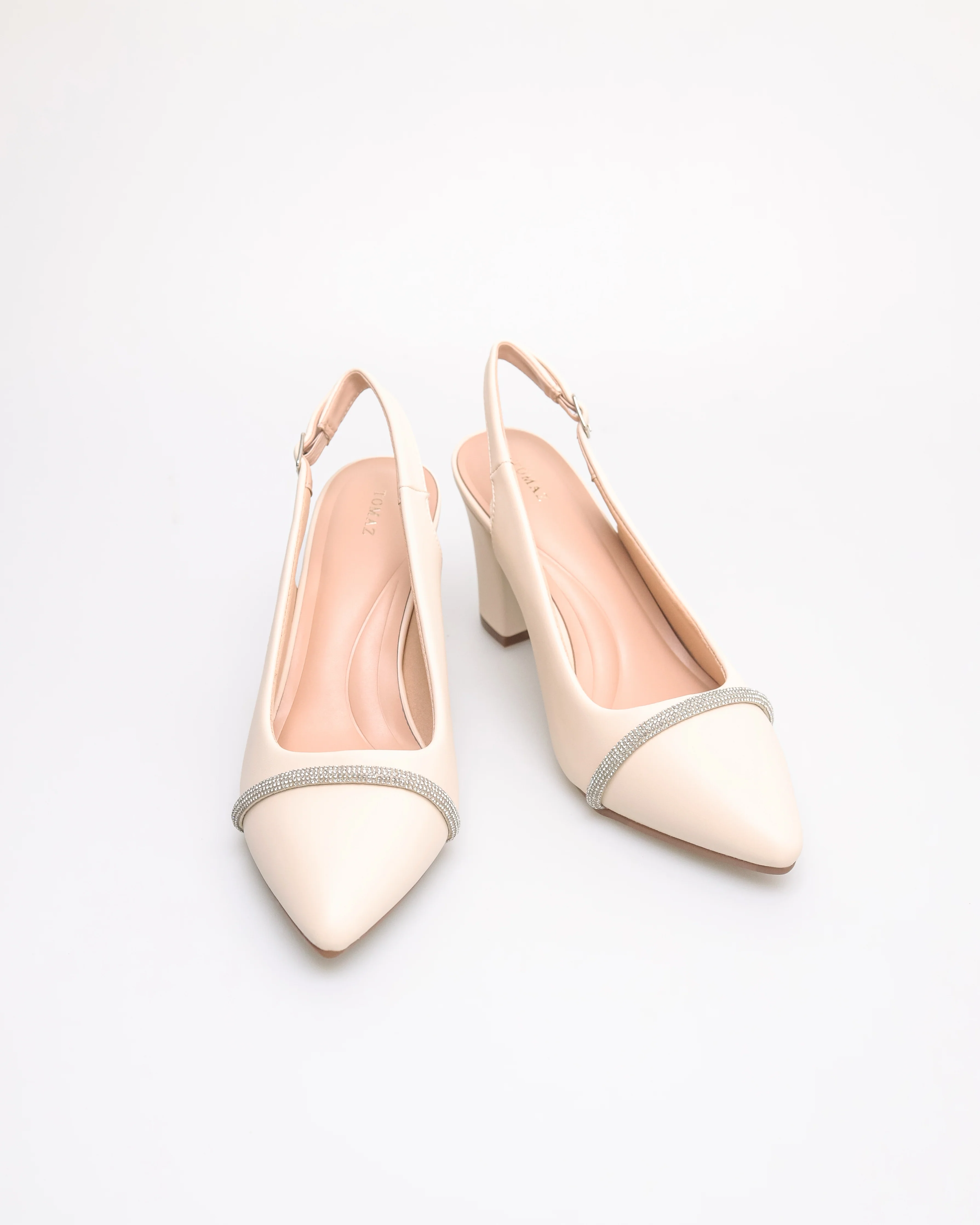 Tomaz NN417 Ladies Glittery Band Heels - Image 6