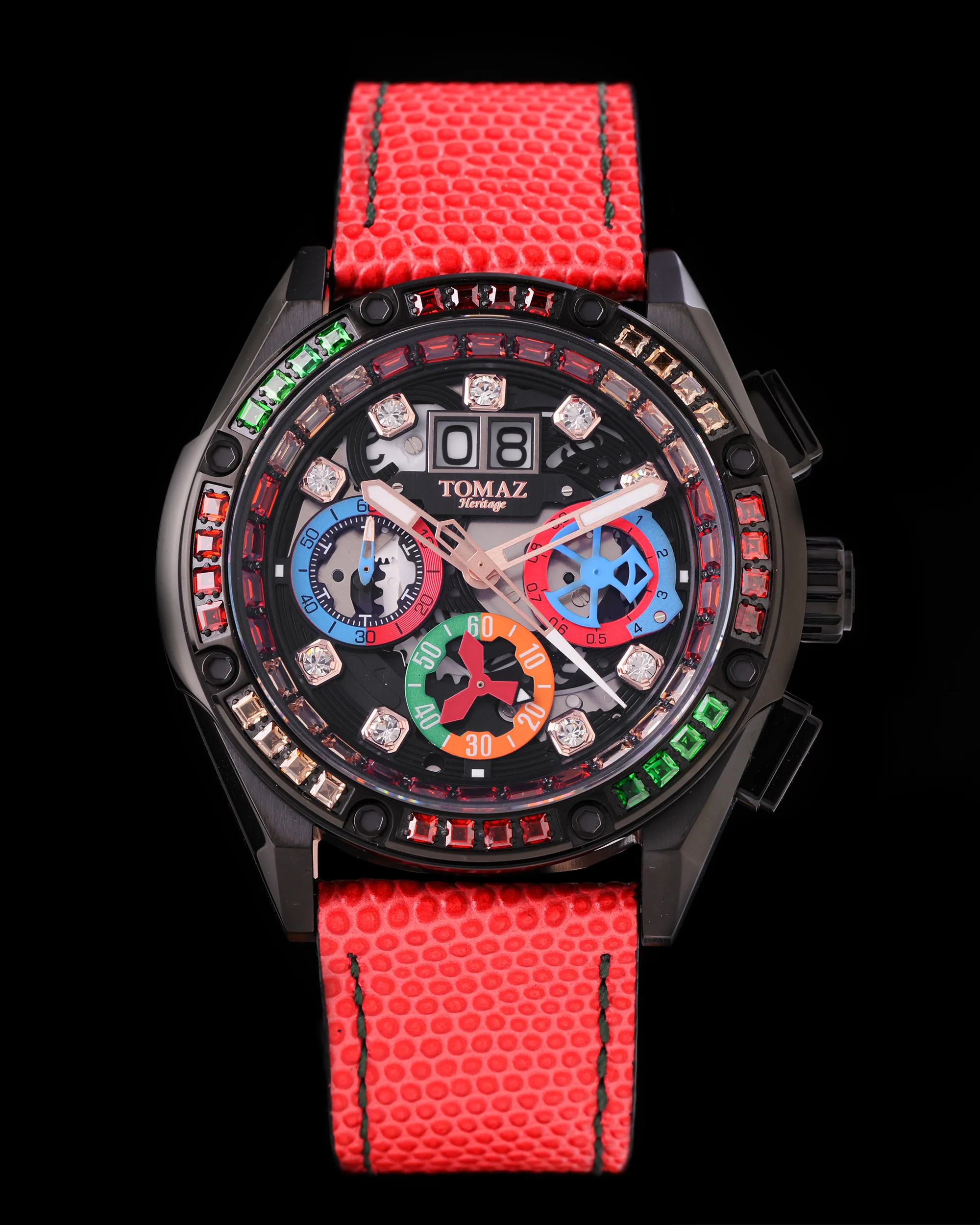Tomaz RAWR III TW024F-D11 Crystal Watch β Salmon Leather Strap