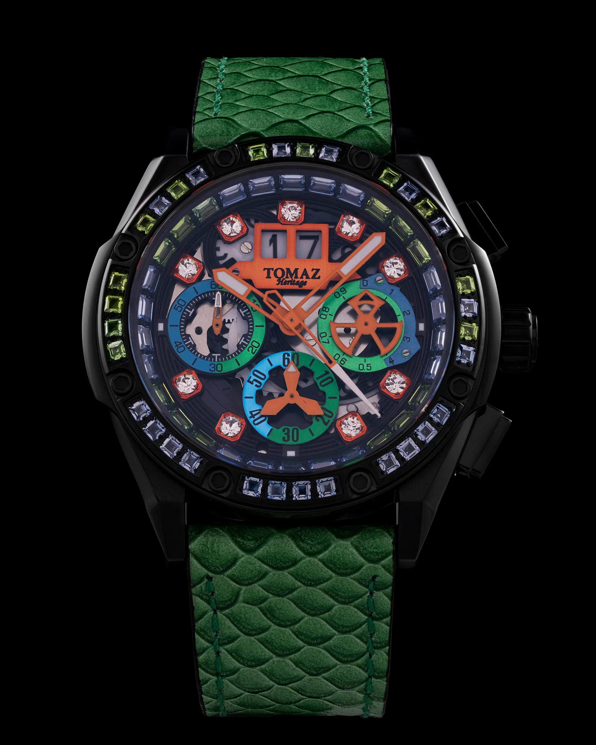 Tomaz RAWR III TW024F-D12 Crystal Watch β Salmon Leather Strap
