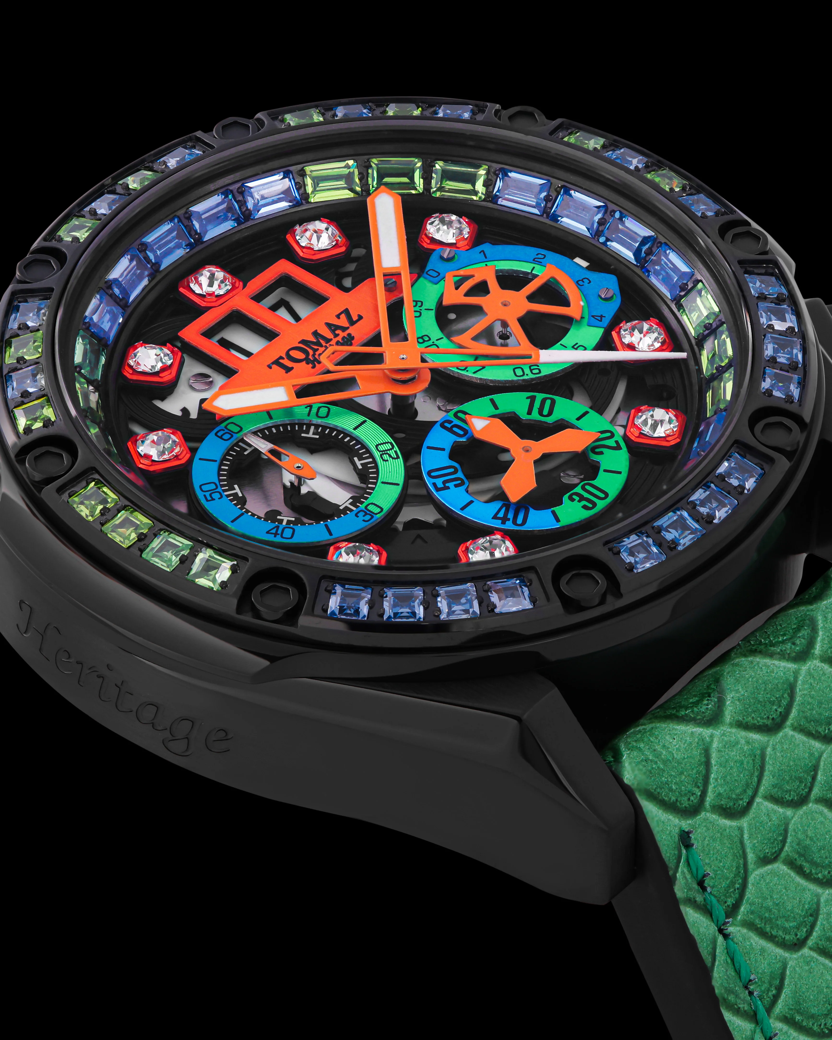 Tomaz RAWR III TW024F-D12 Crystal Watch β Salmon Leather Strap - Image 3
