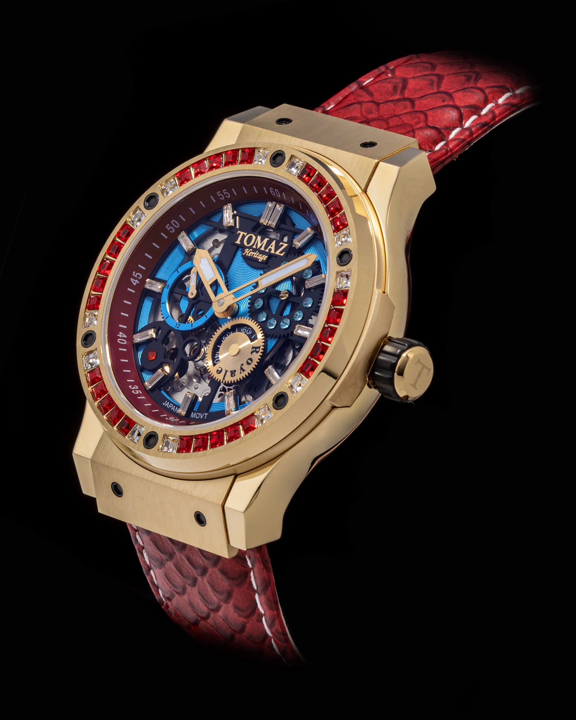 Tomaz Royale TW014A-D1 Crystal Watch – Salmon Leather Strap - Image 2
