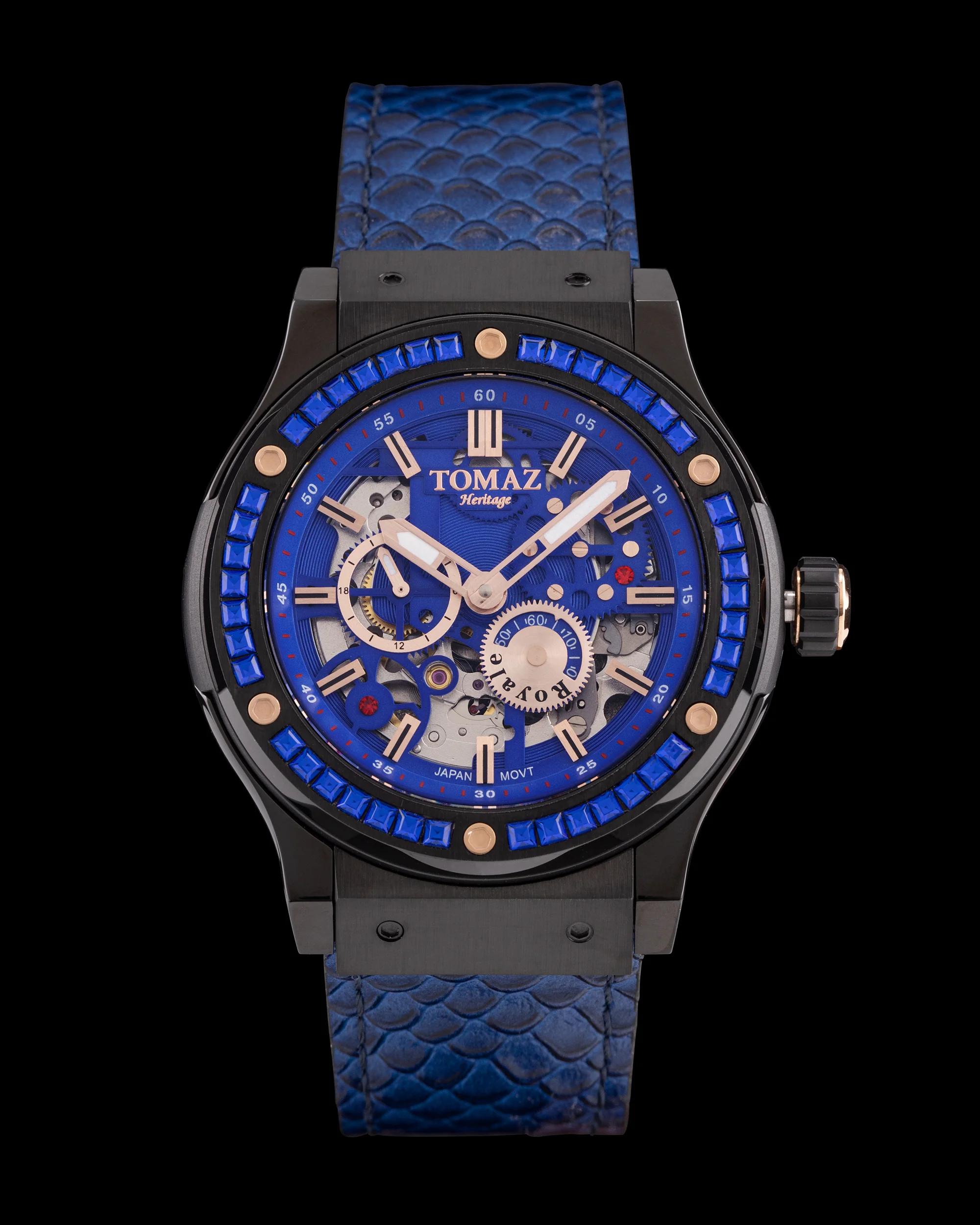 Tomaz Royale TW014B-D3 Crystal Watch – Salmon Leather Strap