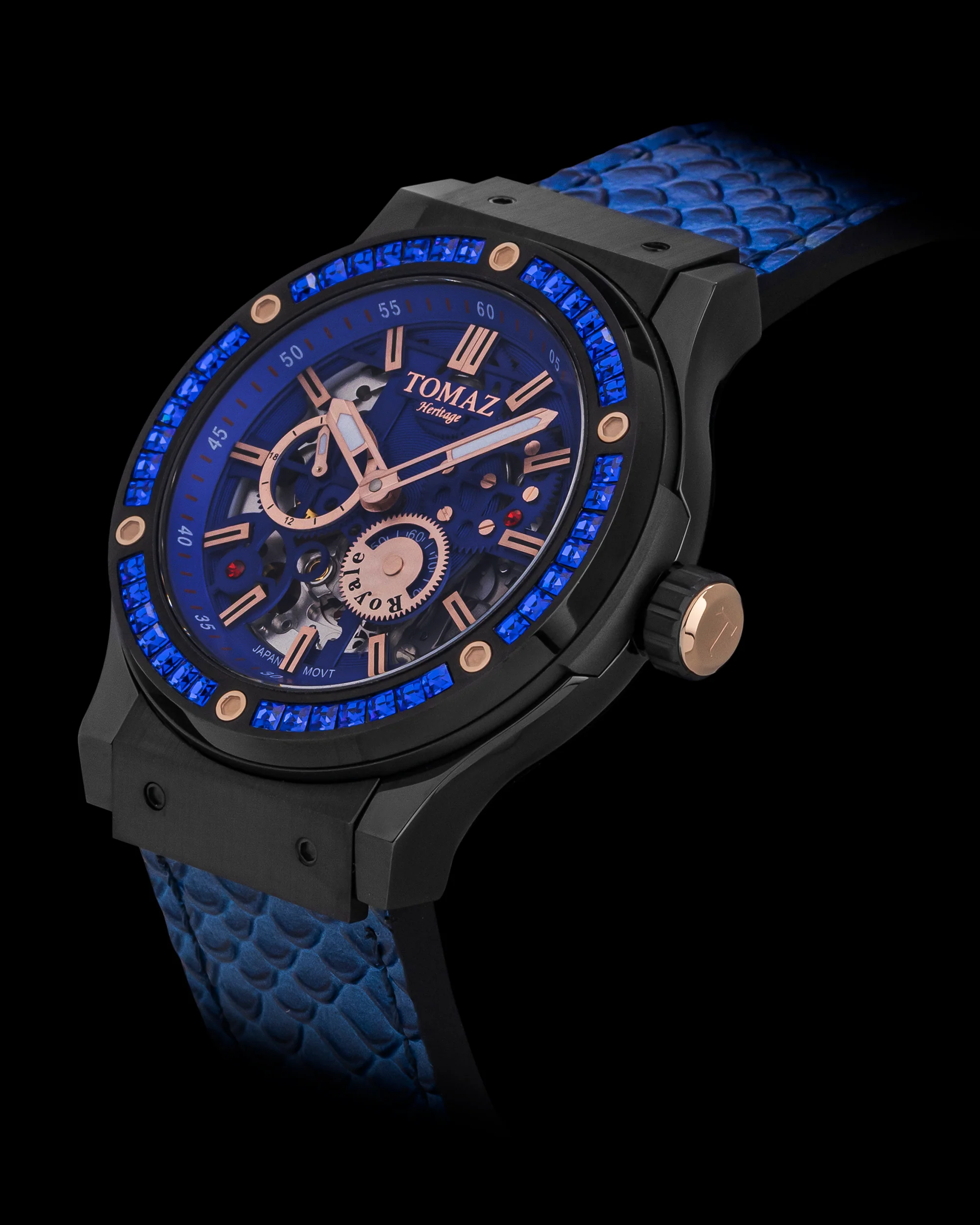Tomaz Royale TW014B-D3 Crystal Watch – Salmon Leather Strap - Image 2