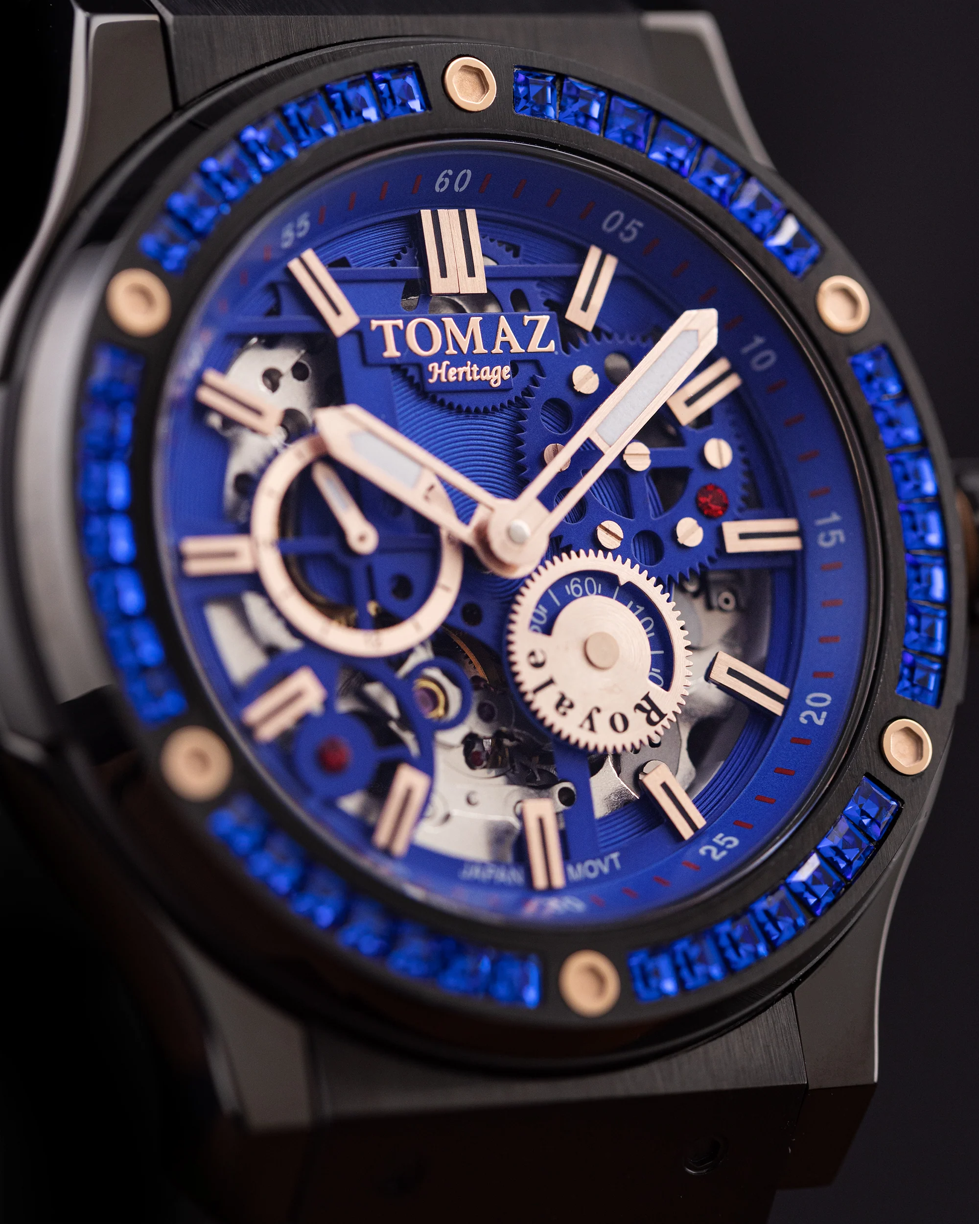 Tomaz Royale TW014B-D3 Crystal Watch – Salmon Leather Strap - Image 3
