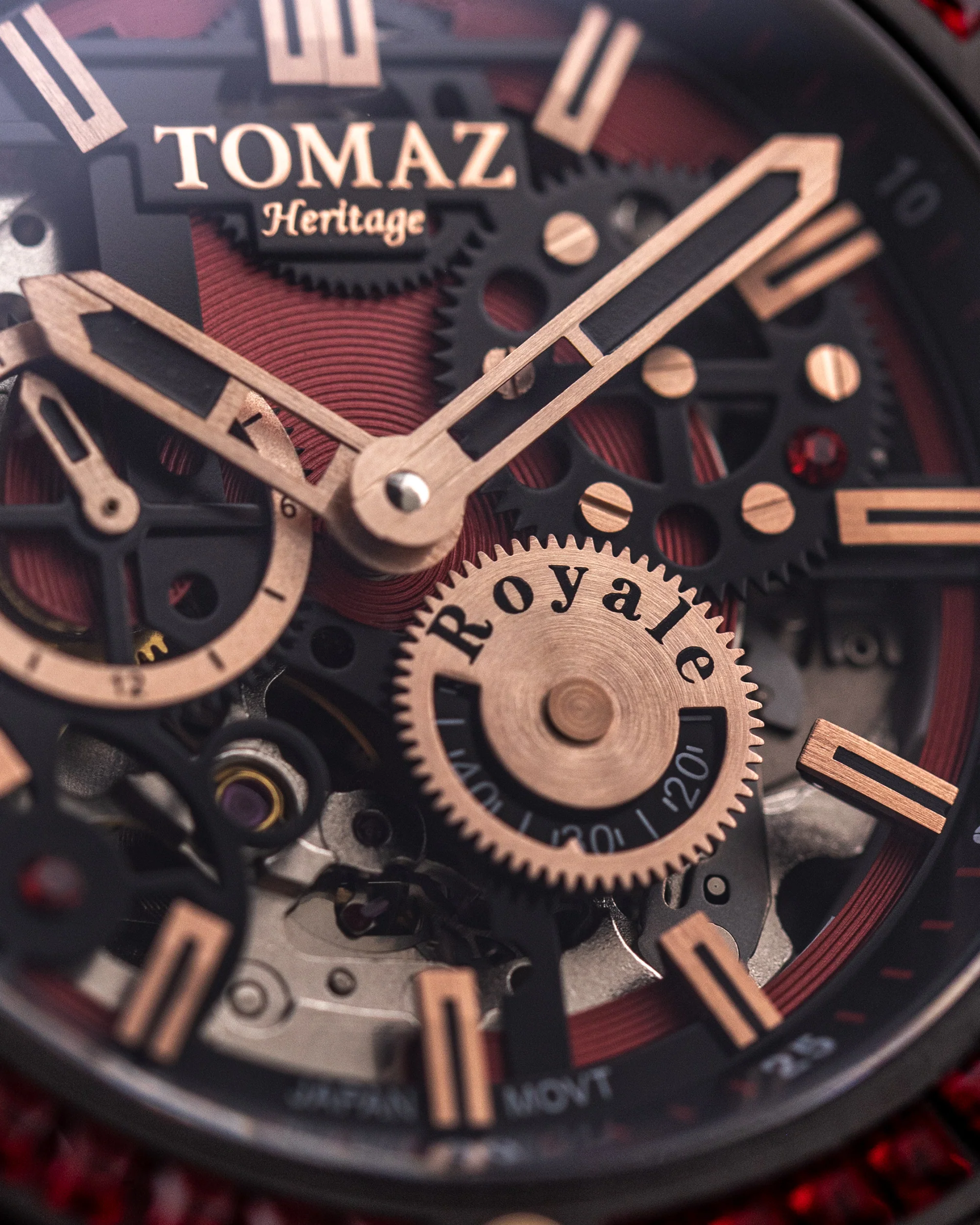 Tomaz Royale TW014B-D4 Crystal Watch β Salmon Leather Strap - Image 4