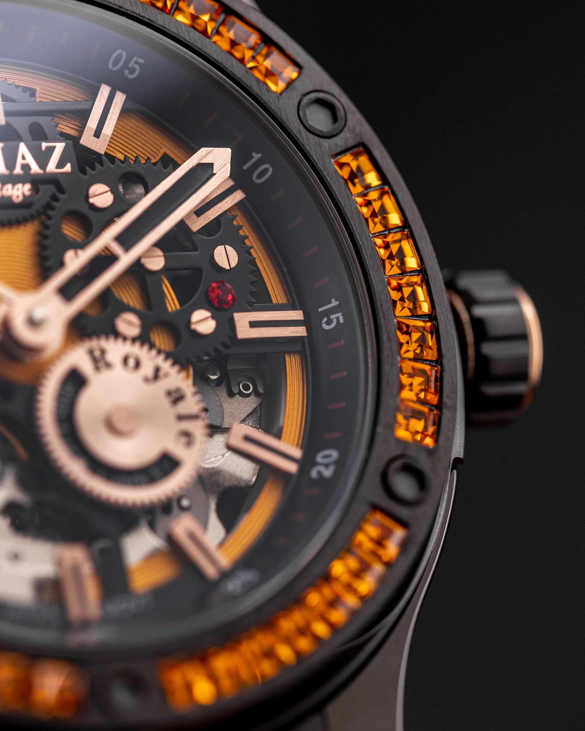 Tomaz Royale TW014B-D6 Crystal Watch – Salmon Leather Strap - Image 3