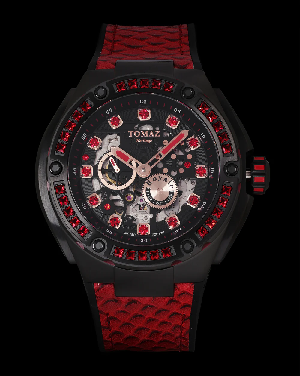 Tomaz Royale XL TW027S-D13 Crystal Watch – Leather Hybrid Strap