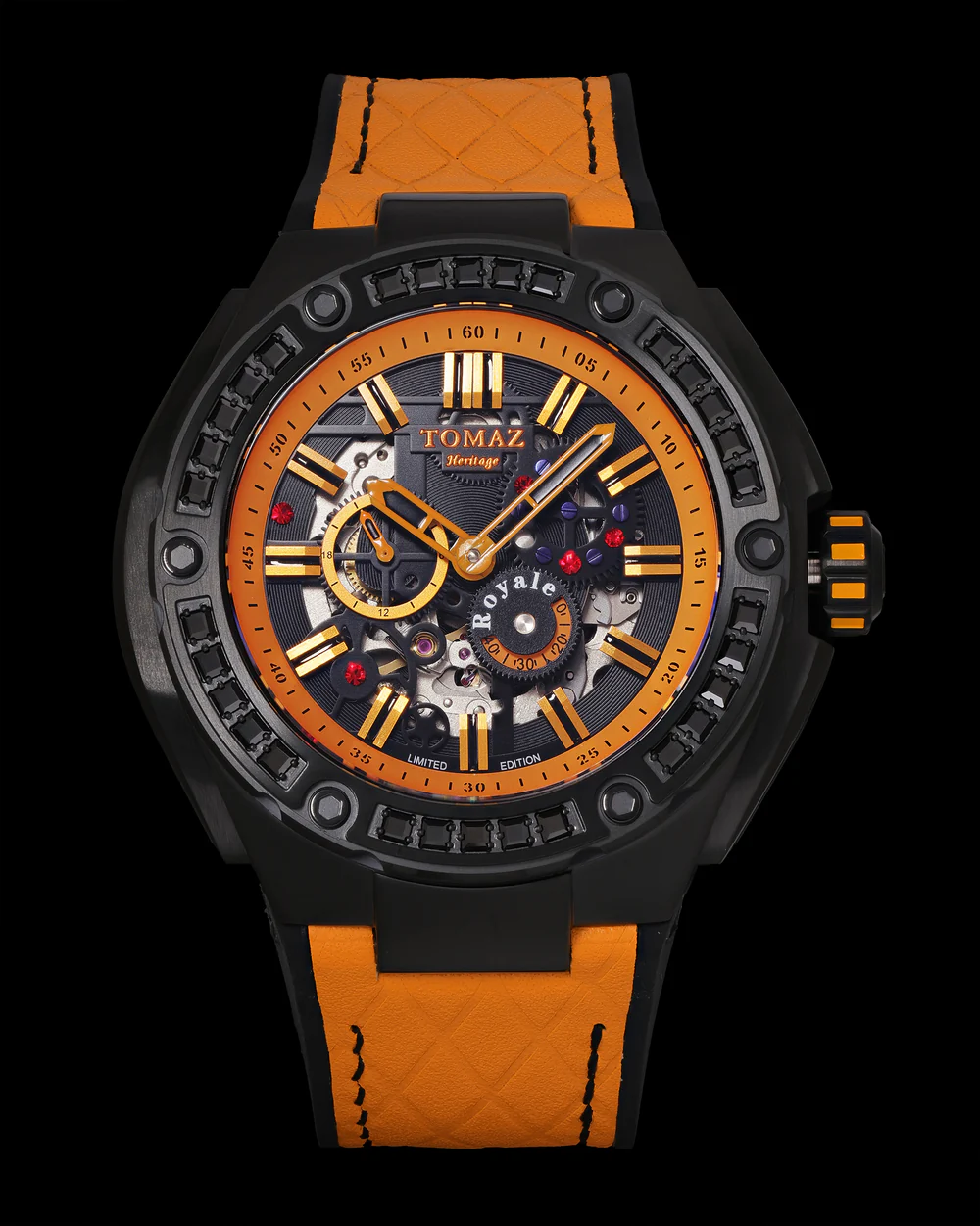 Tomaz Royale XL TW027S-D4 Crystal Watch – Leather Hybrid Strap