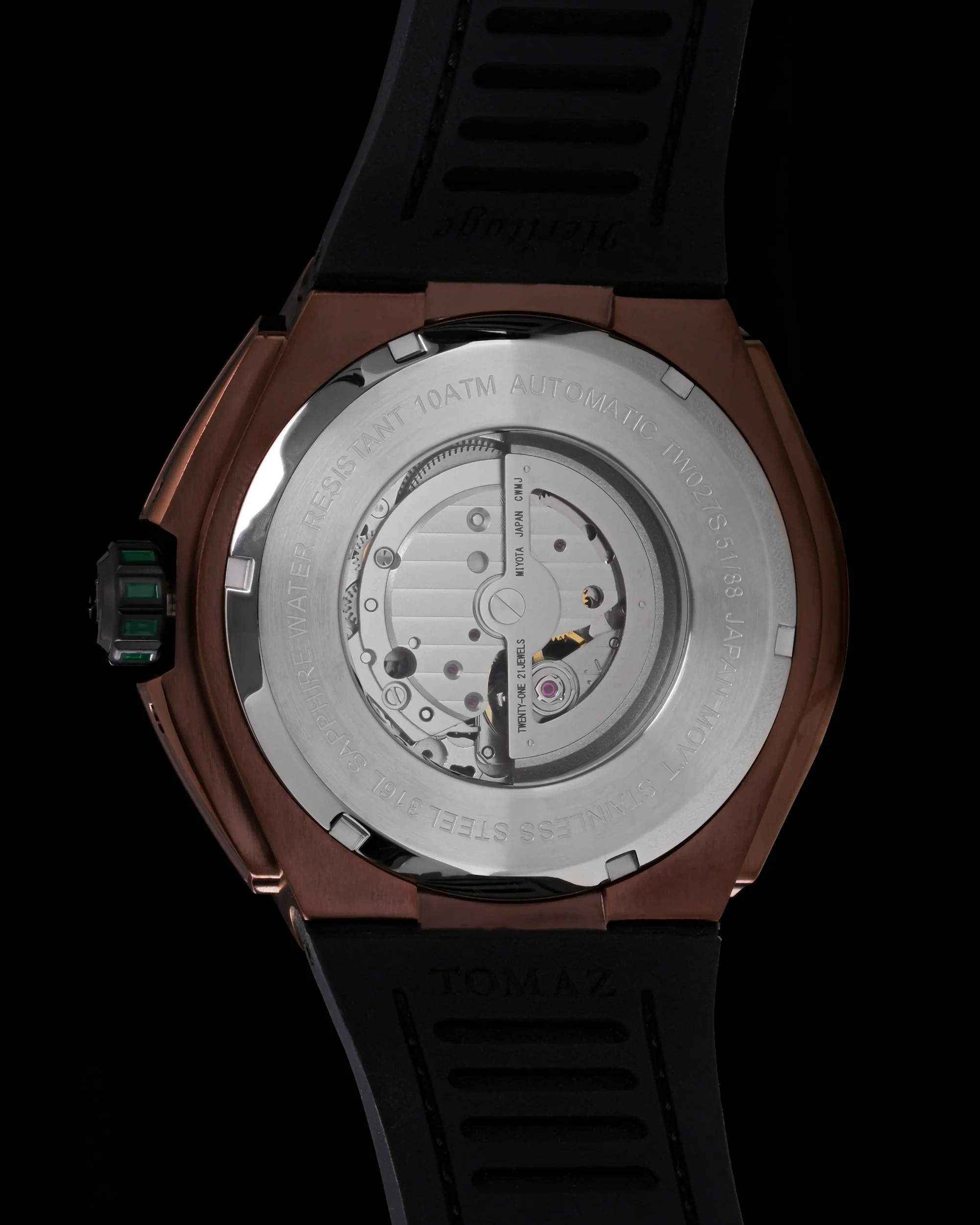Tomaz Royale XL TW027S-D5 Crystal Watch – Leather Hybrid Strap - Image 4