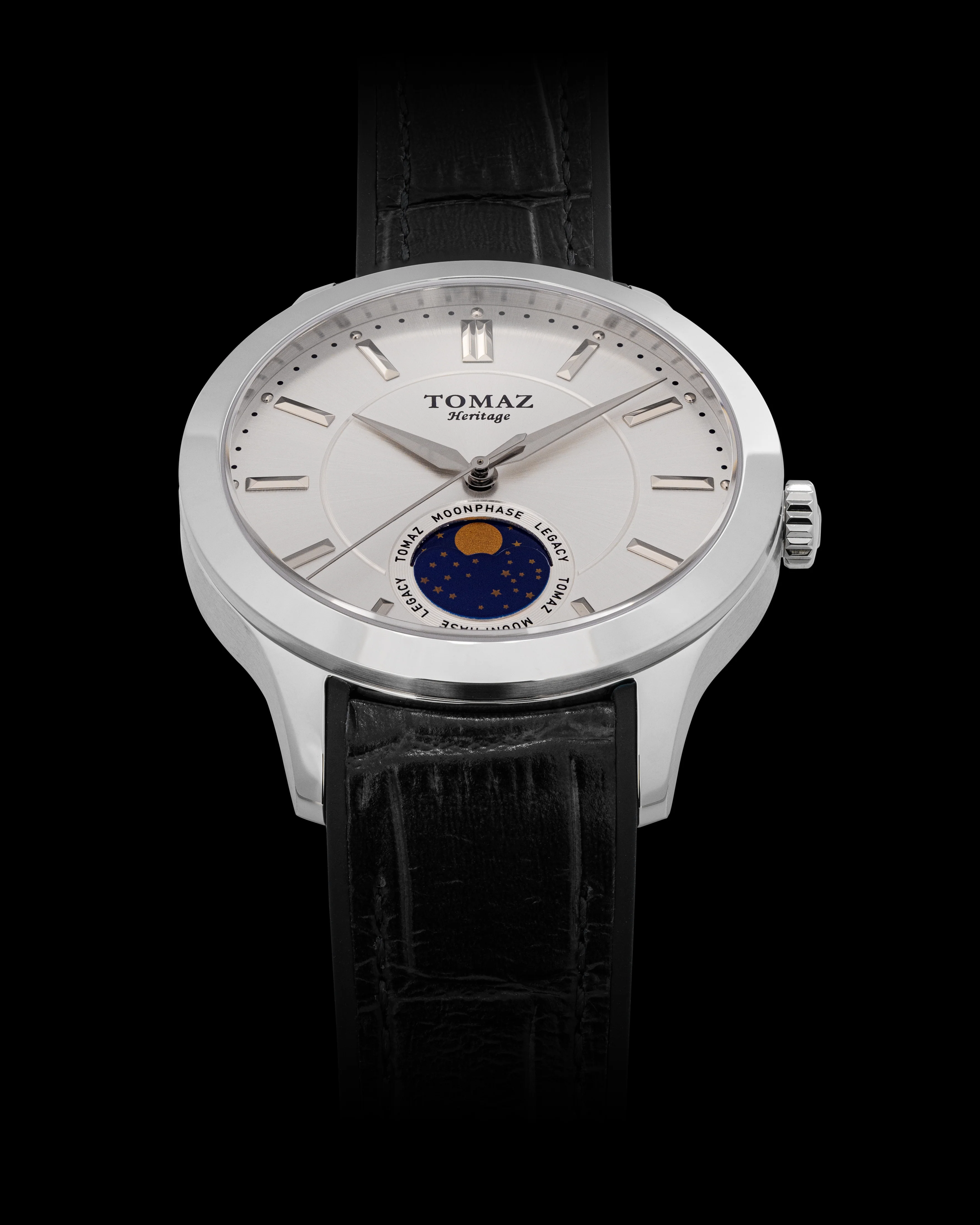 Tomaz The Legacy TQ052-D1 (Silver) with Black Rubber Leather Strap - Image 2