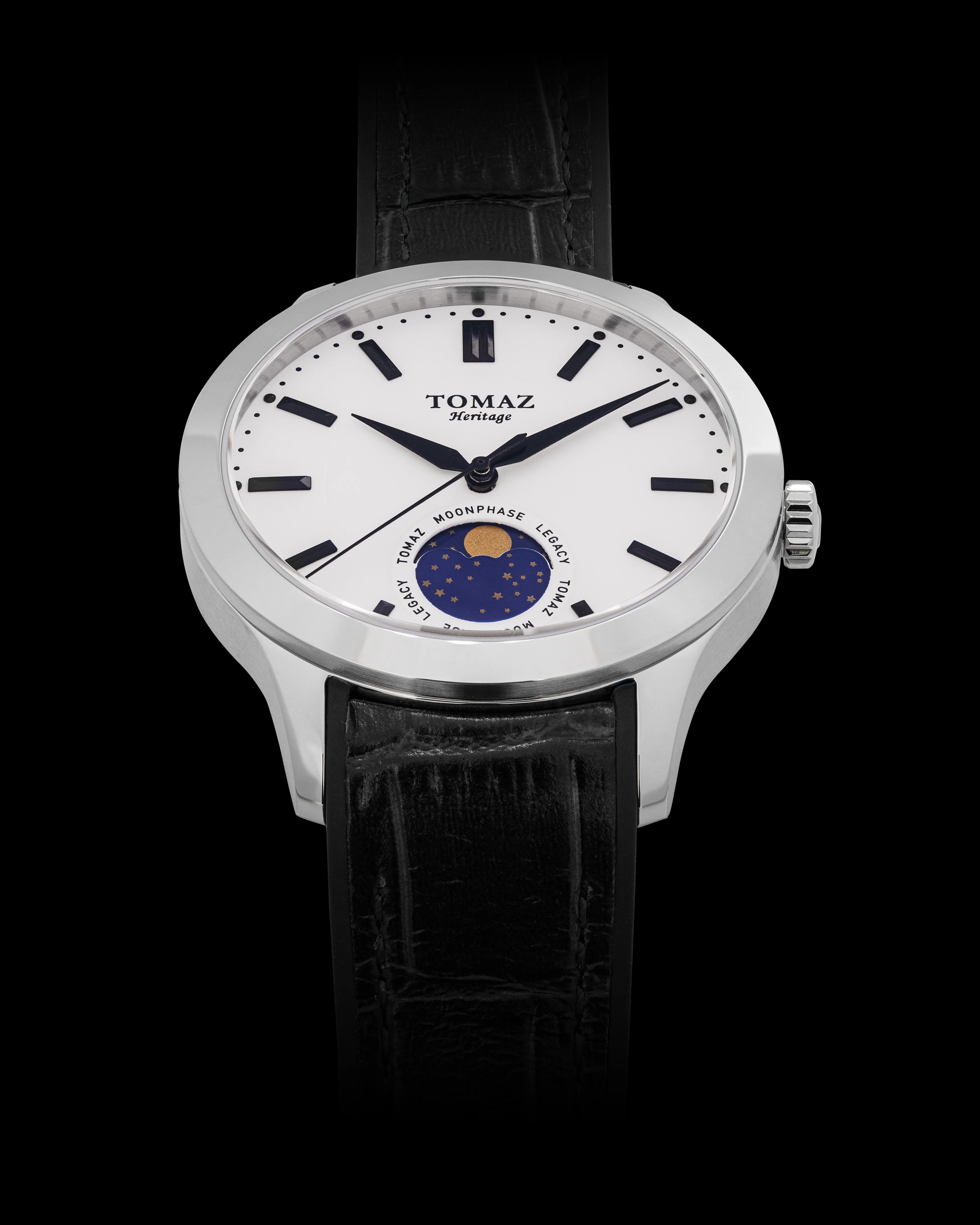 Tomaz The Legacy TQ052-D3 (Silver/White) with Black Rubber Leather Strap - Image 2