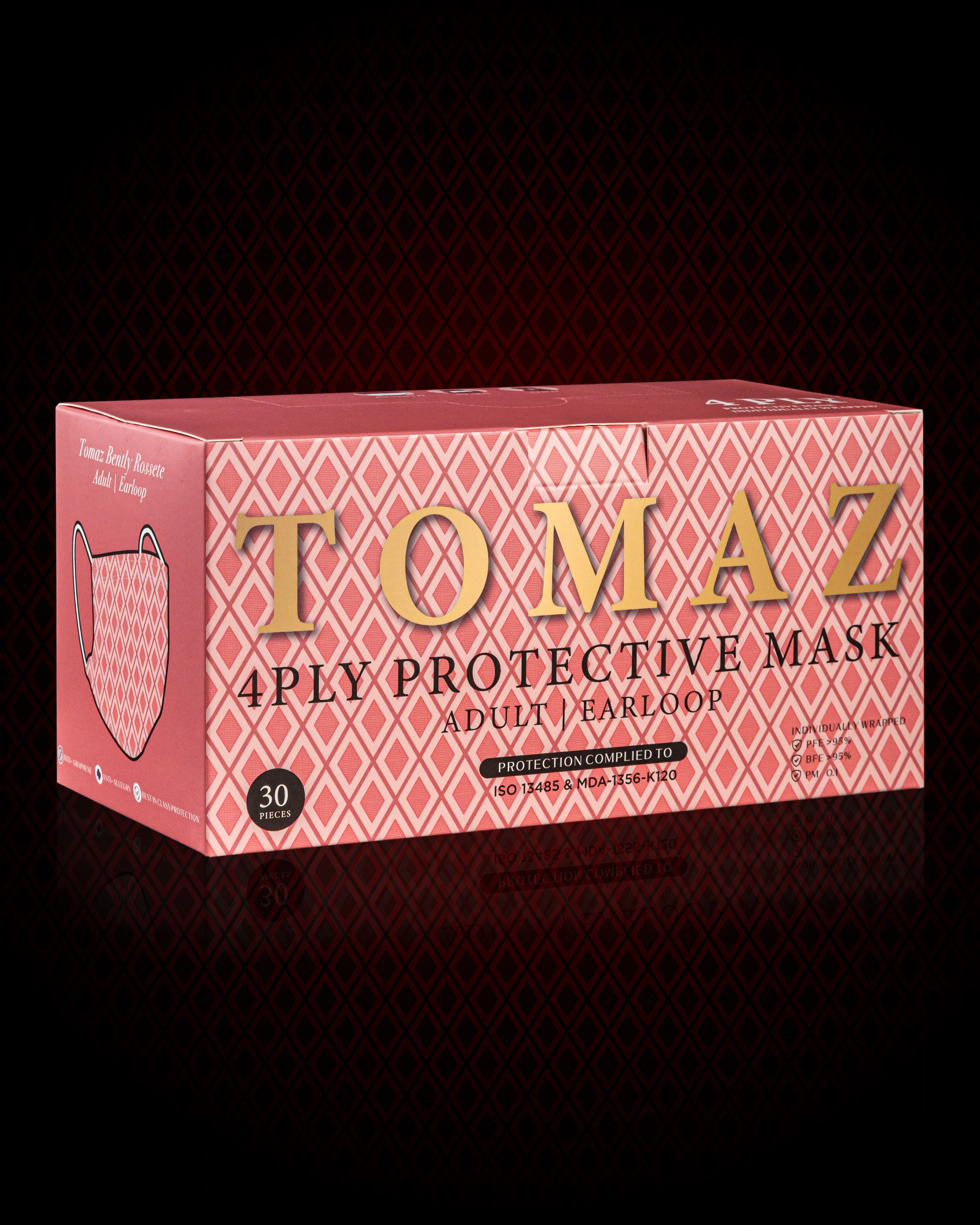 Tomaz TME001-A11 4Ply Protective Earloop Mask (Pink) - Image 4