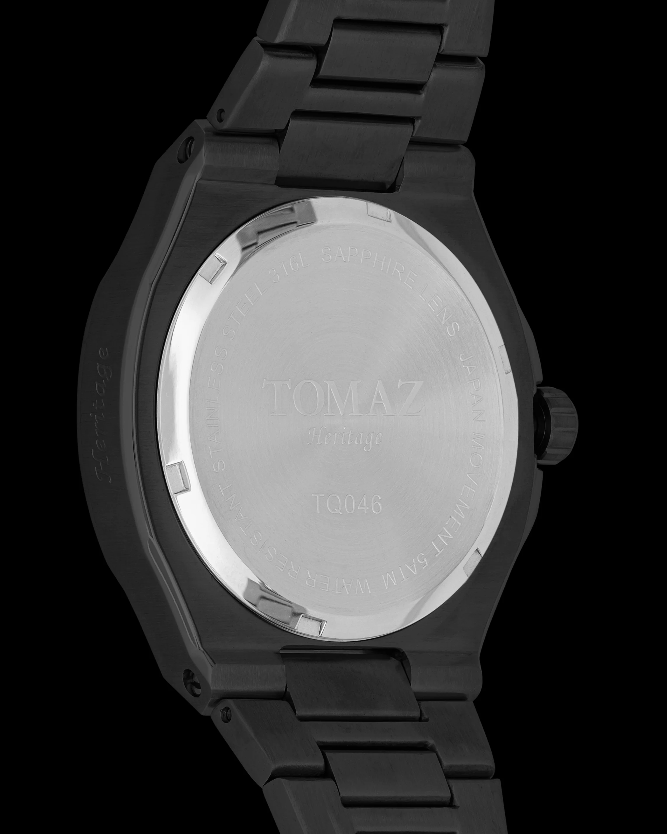 Tomaz TQ046-2D3 Moonphase (Black) with Silver Stainless Steel - Image 2