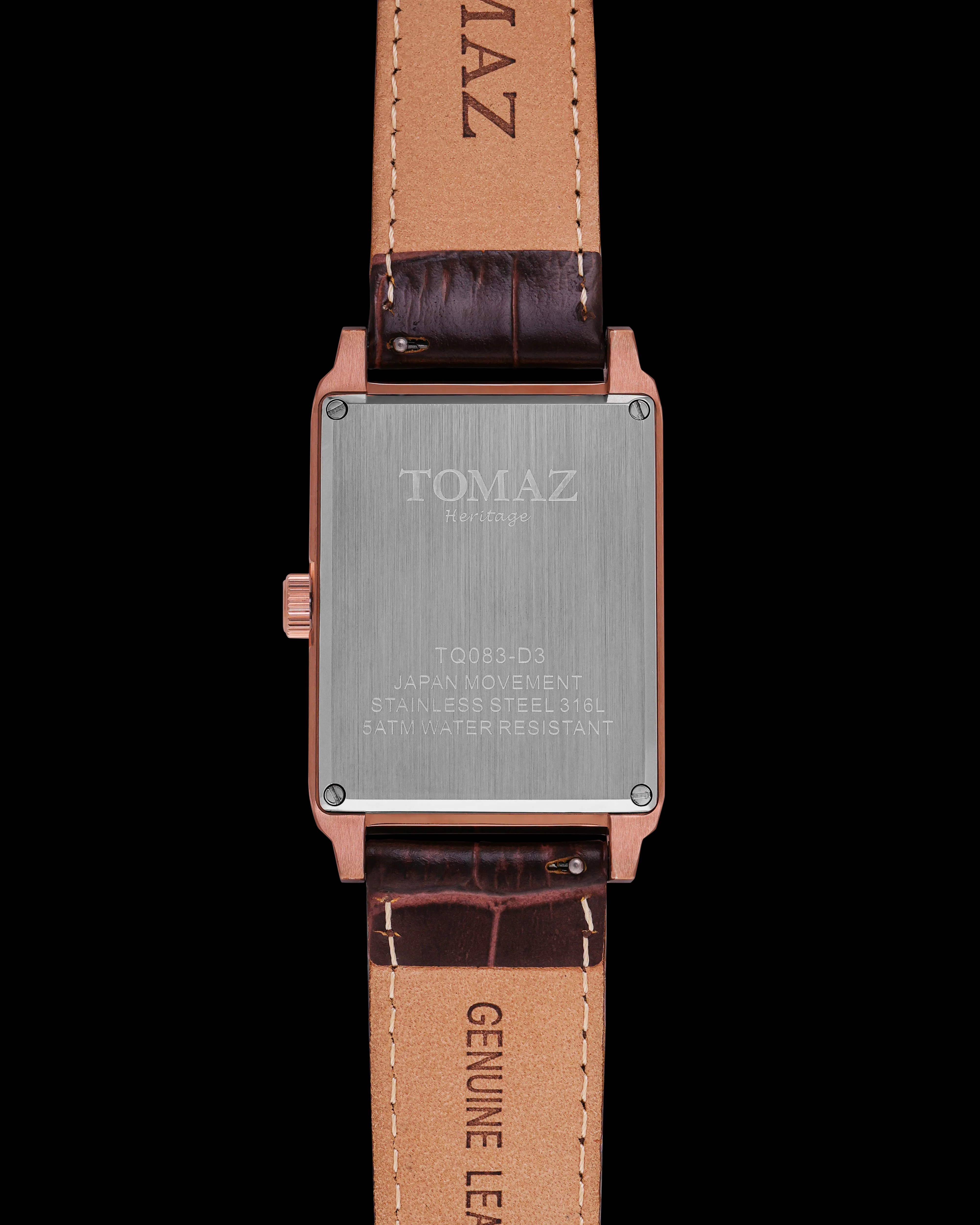 Tomaz TQ083-D3 Heritage Quartz Watch – Leather Strap - Image 2