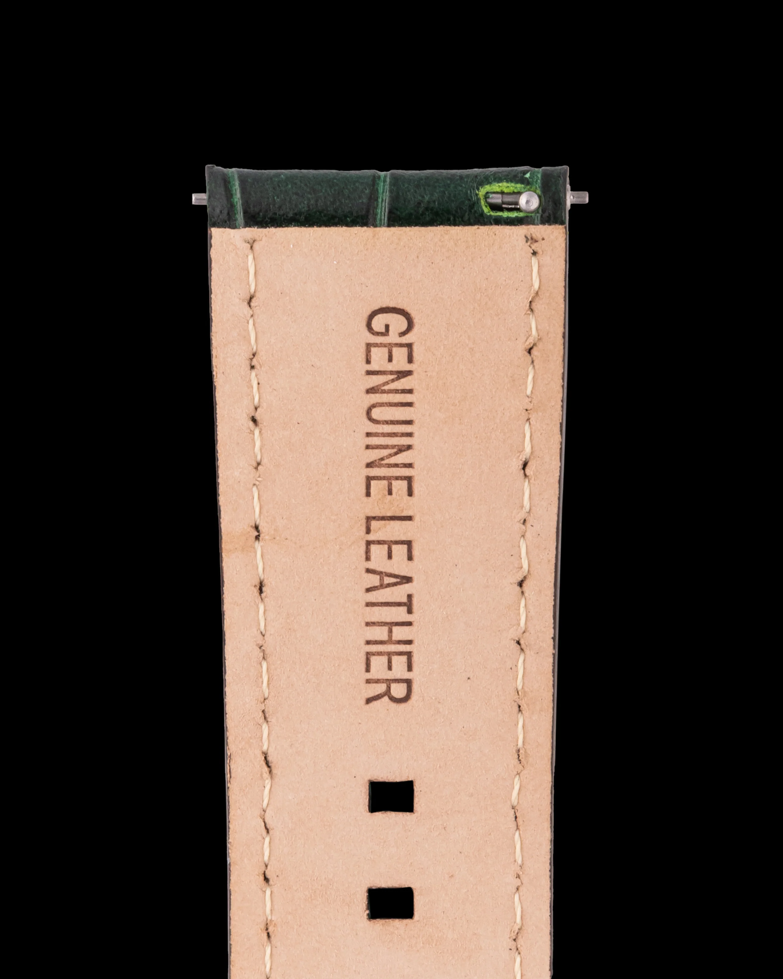 Tomaz TS1-1 Leather Bamboo 24mm Watch Strap (Green) - Image 3