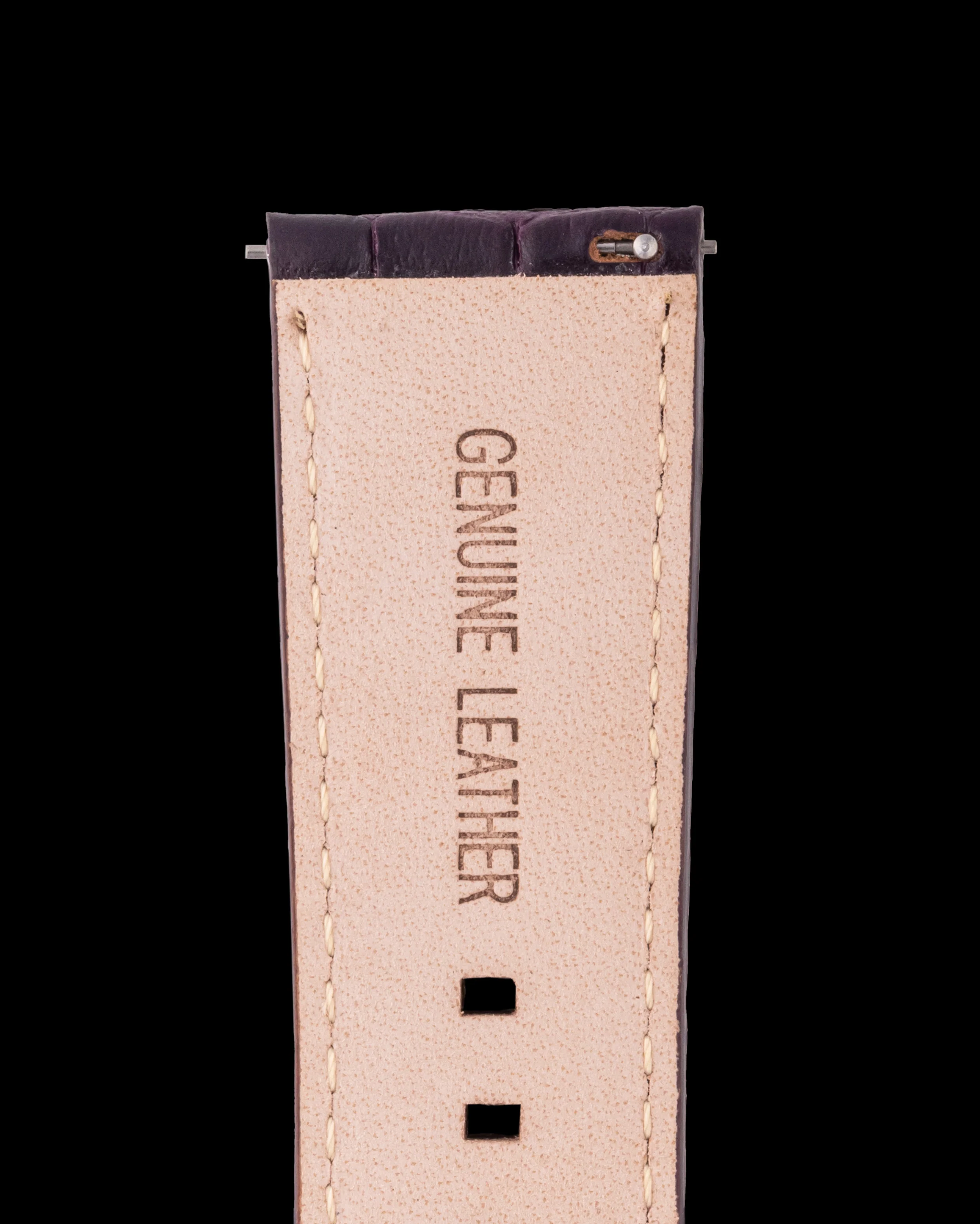 Tomaz TS1-1 Leather Bamboo 24mm Watch Strap (Purple) - Image 3
